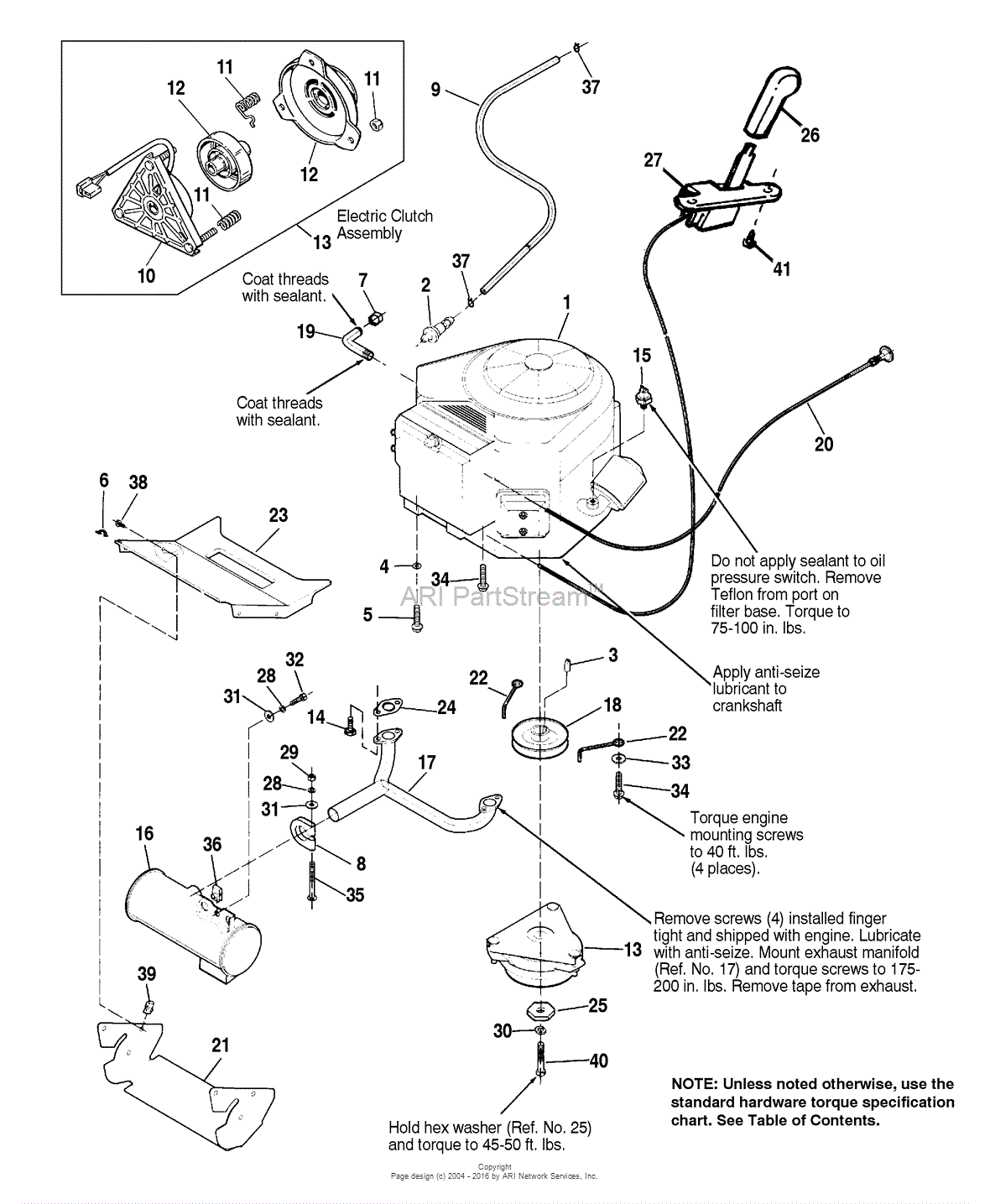 Simplicity 1692420 - Broadmoor, 16HP Hydro Parts Diagram for Engine