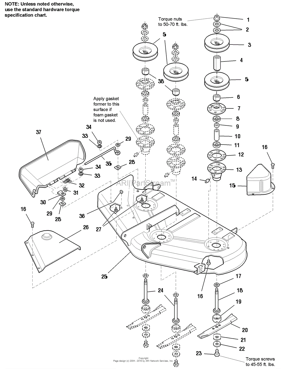 Simplicity Mower Deck Parts Diagram