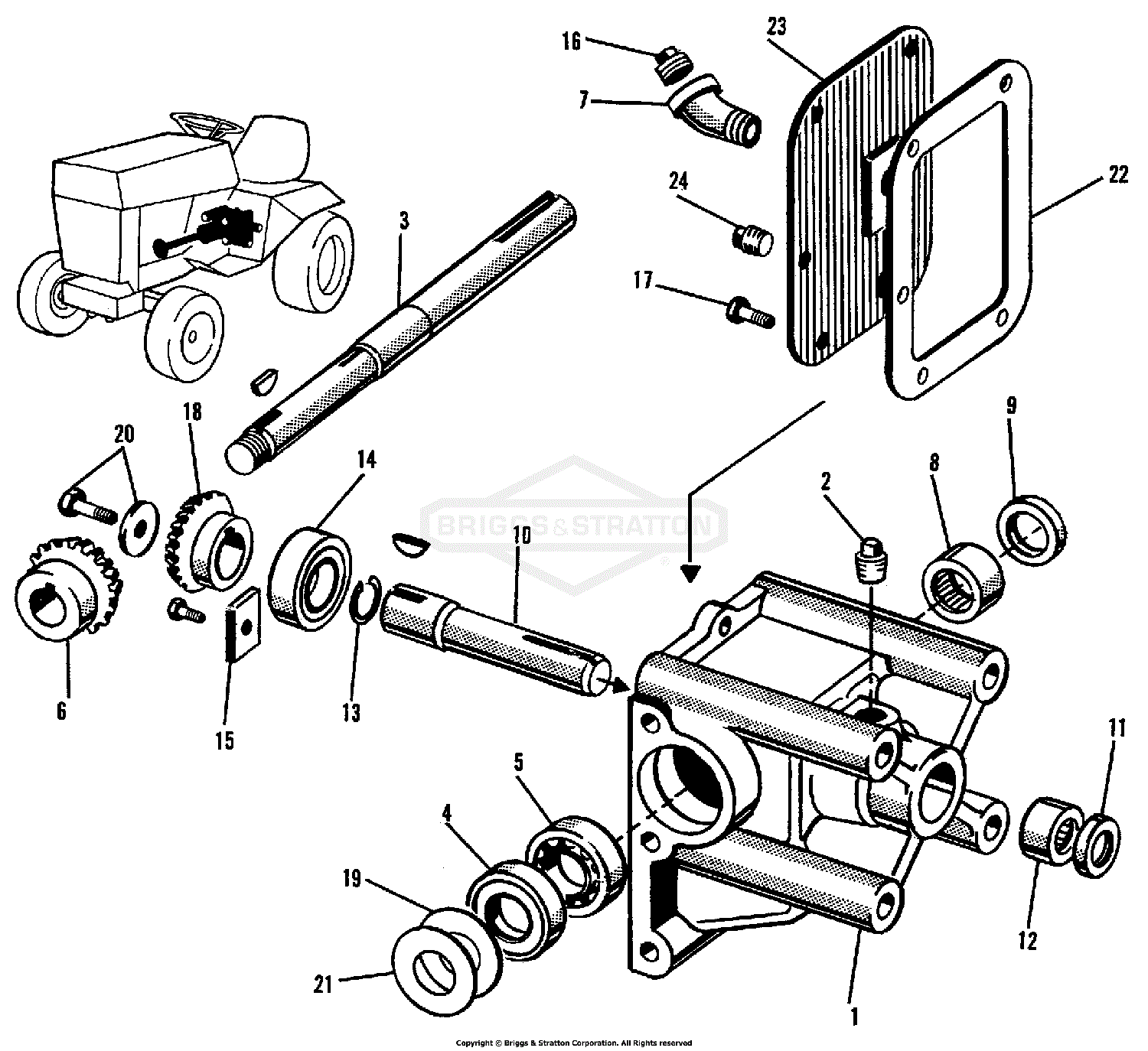 Simplicity 1600158 - 314H, 14HP Hydro Parts Diagram for Bevel Gear Box ...