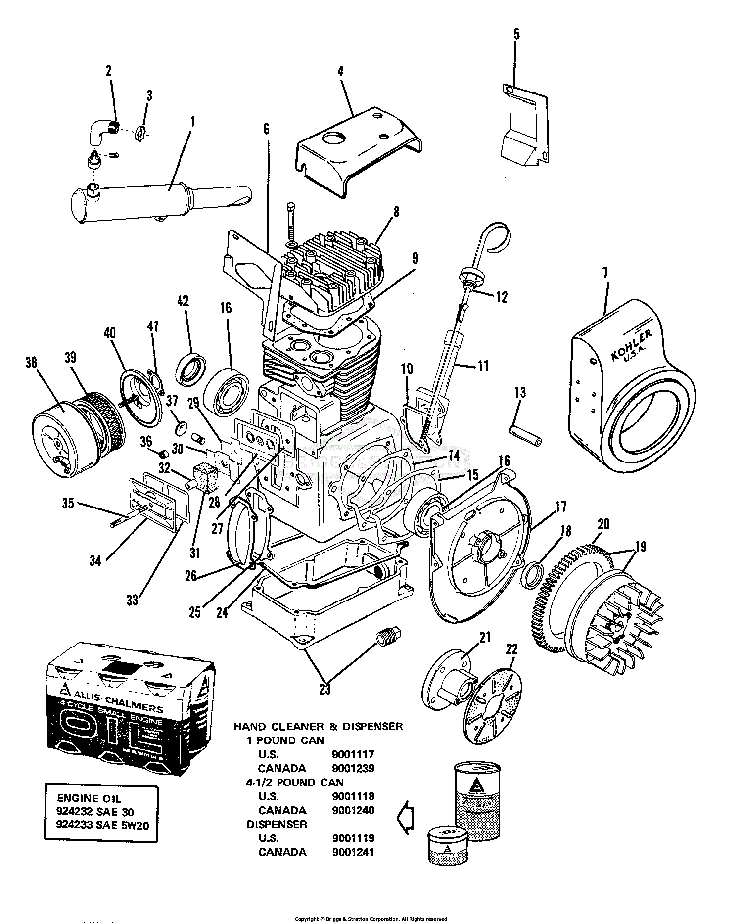 Simplicity 1600151 - 310, 10HP Gear Parts Diagram for Engine Group ...