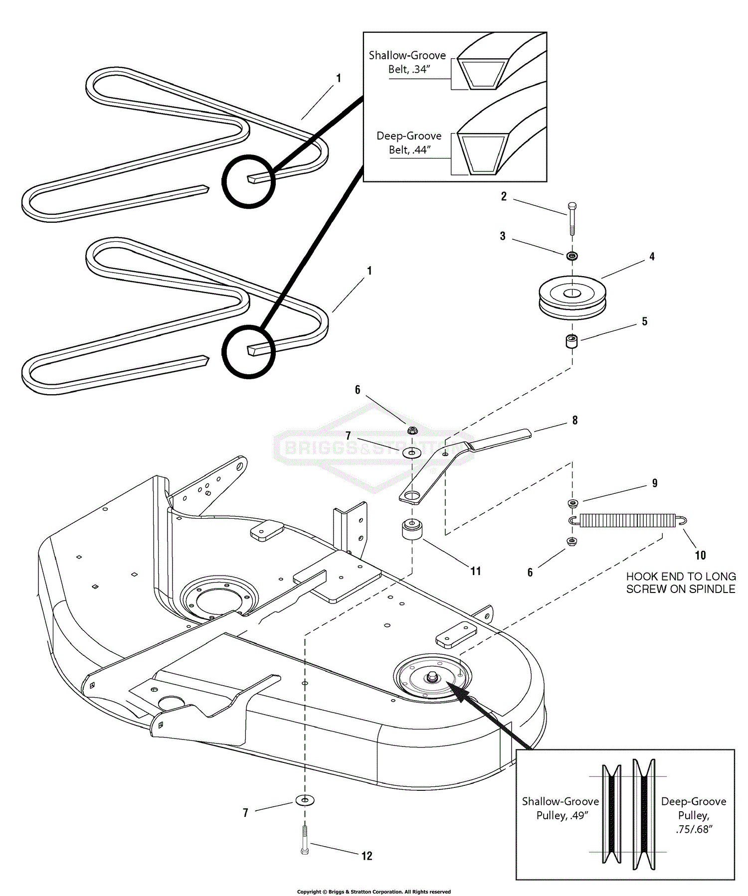 Simplicity 2690573 - Regent, 20HP B&S Hydro RMO and 38" Mower Deck Simplicity Regent Mower Deck Belt Diagram