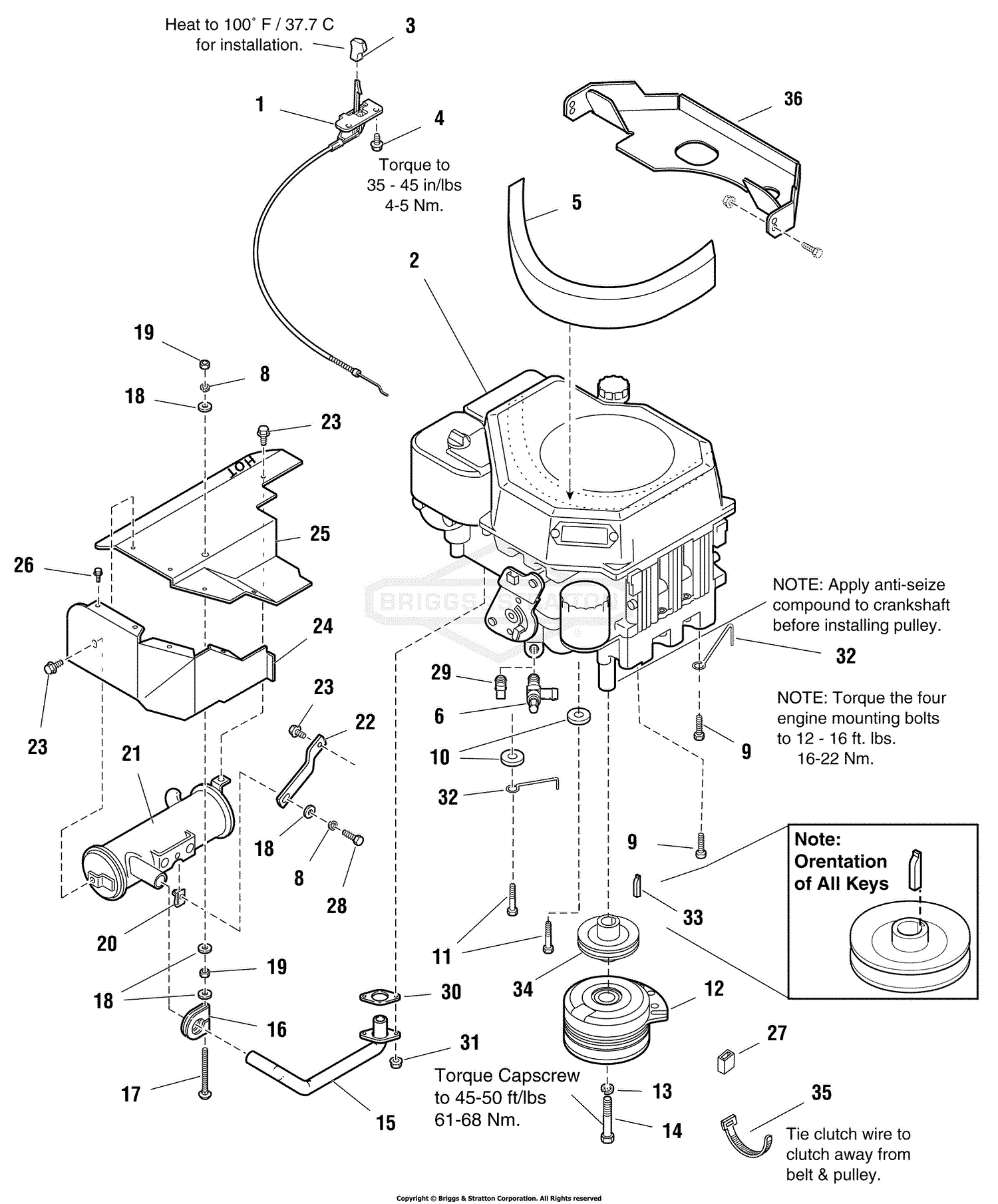 Simplicity 1694117 416h 16hp Hydro Parts Diagram For Engine Group Electric Clutch 16hp Kohler Cv460