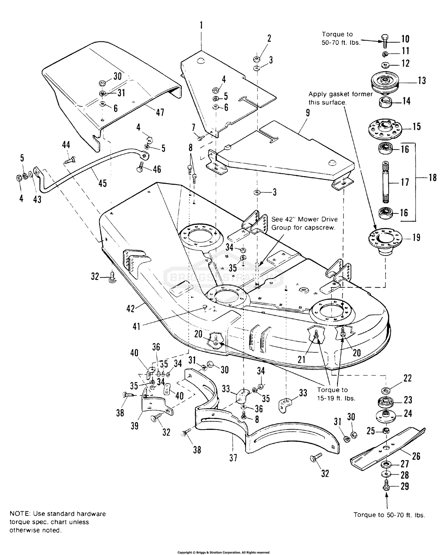 Simplicity Mower Deck Parts Diagram