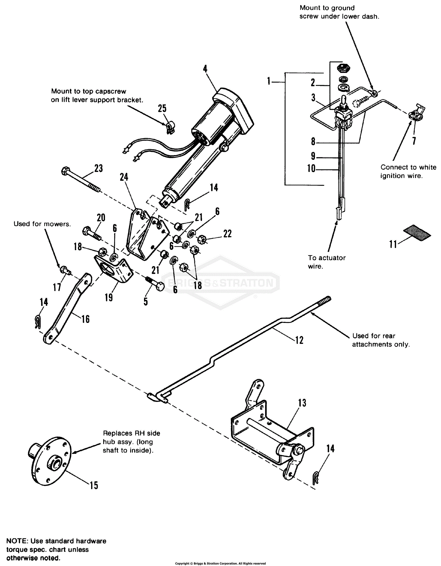 Simplicity 1691531 - Electric Lift Kit Parts Diagram for Electric Lift Kit