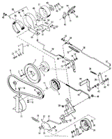 Simplicity 990389 - Model W, Walk Behind Tractor Parts Diagram for Engine  Base & Pulleys Group (3643I01)