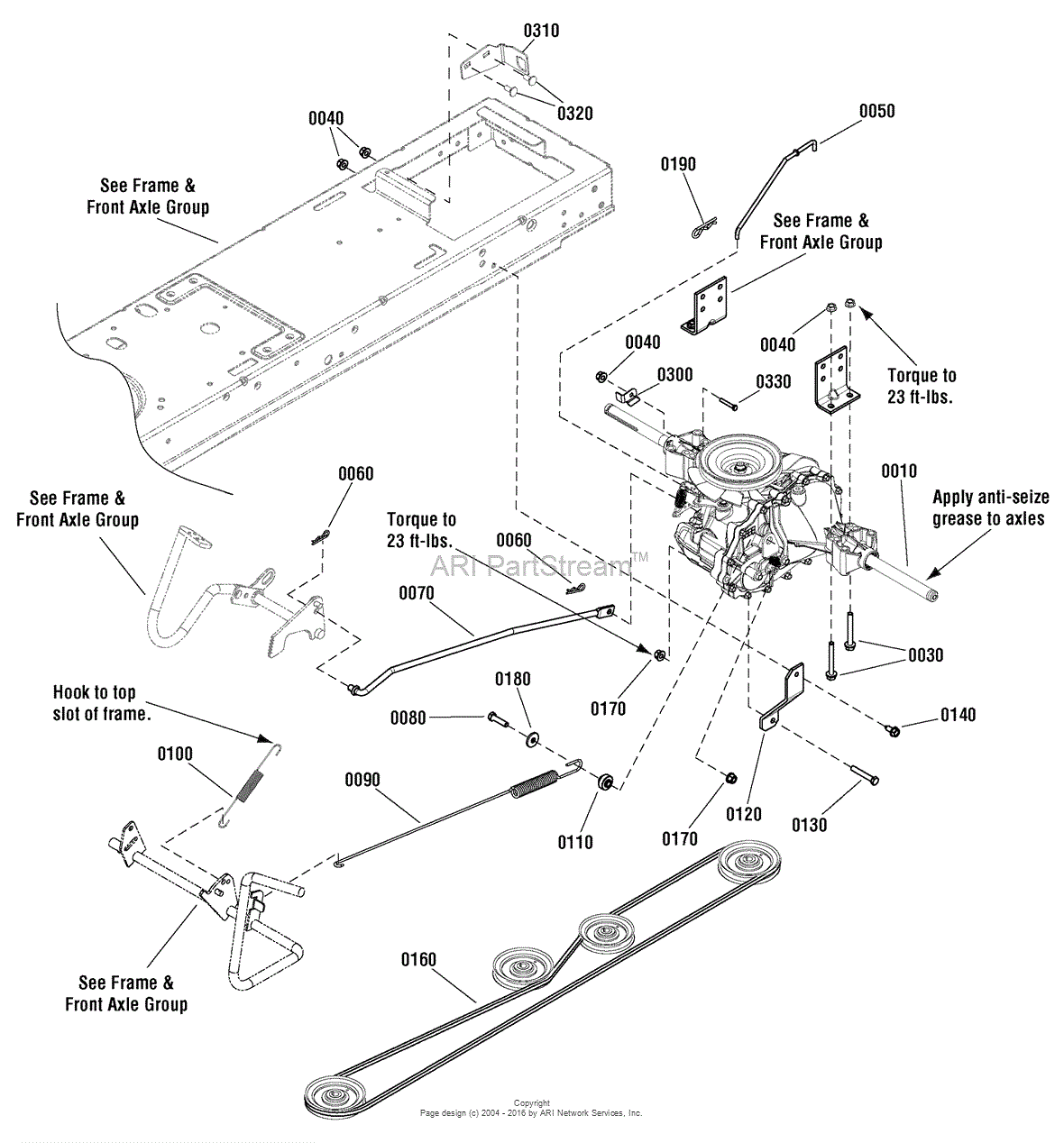 Simplicity 2691049 - ELT17542, Regent 17.5HP B&S Hydro and 42 Mower Deck  (Export) Parts Diagram for Transmission Group - Hydro Gear (2989571)