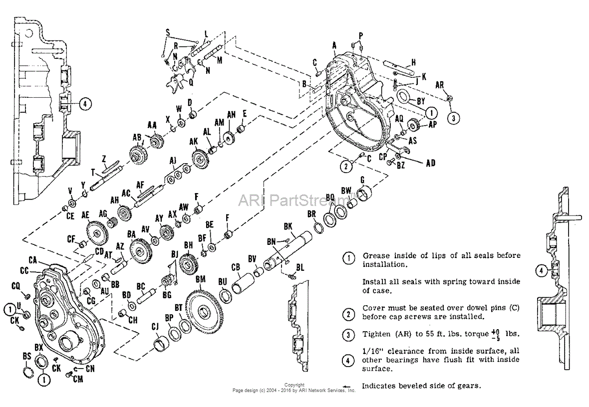 Simplicity 990389 - Model W, Walk Behind Tractor Parts Diagram for  Transmission Group (3643I04)