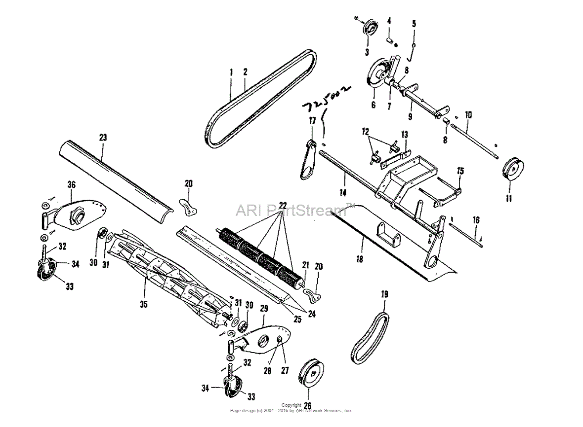 Simplicity 990041 - 24 Reel Lawn Mower Parts Diagram for Reel Mower Group  - 24 (3564I01)