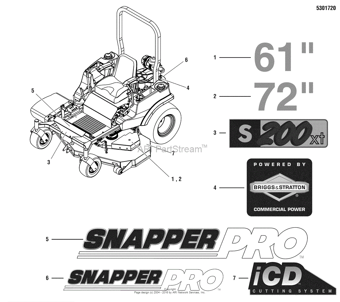 Snapper Pro 59006010 S200xtbv3661 Zero Turn Rider Sn 2016950122