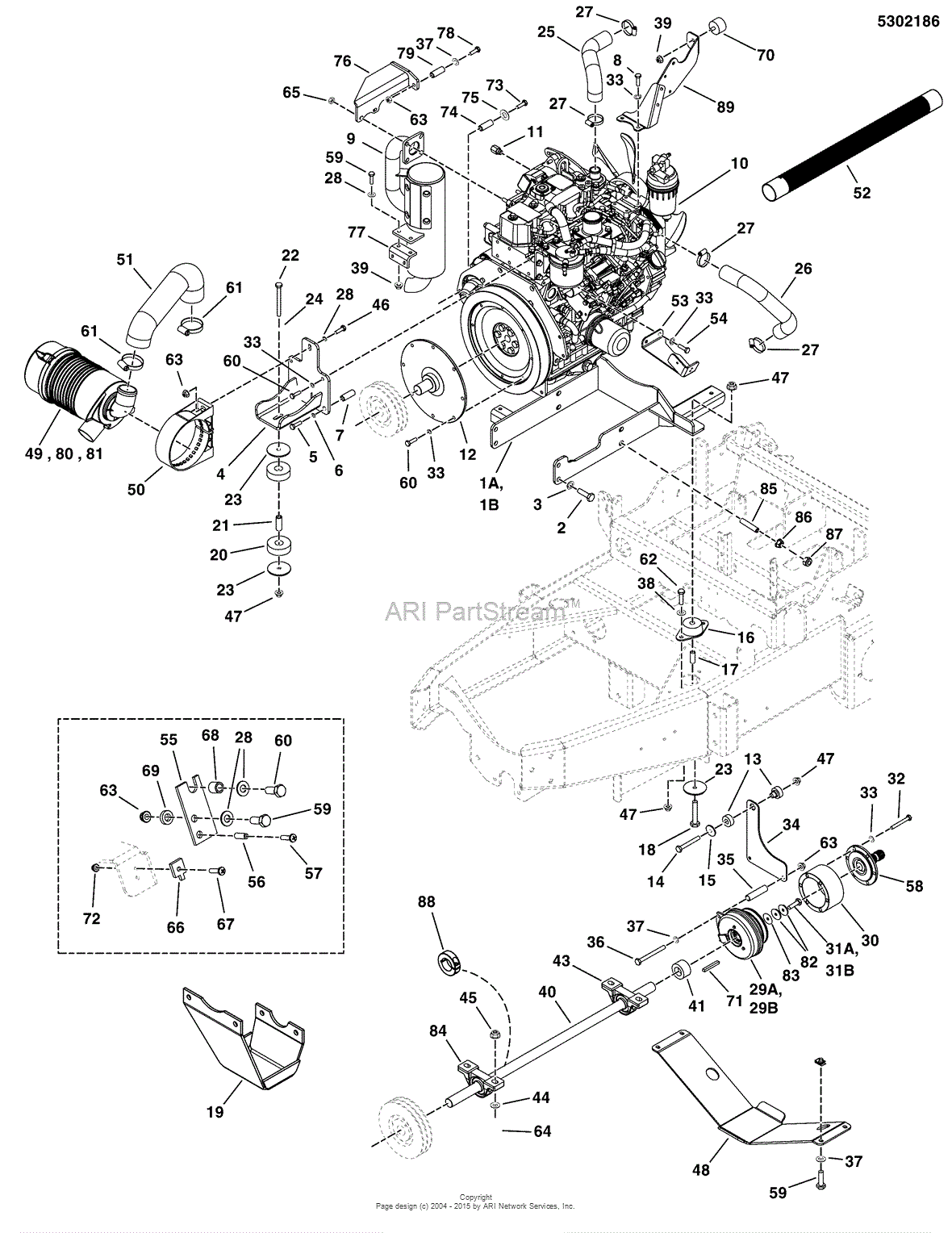 Snapper Pro 5900924 - S800XY30DCE, Zero-Turn Rider - Export Parts ...