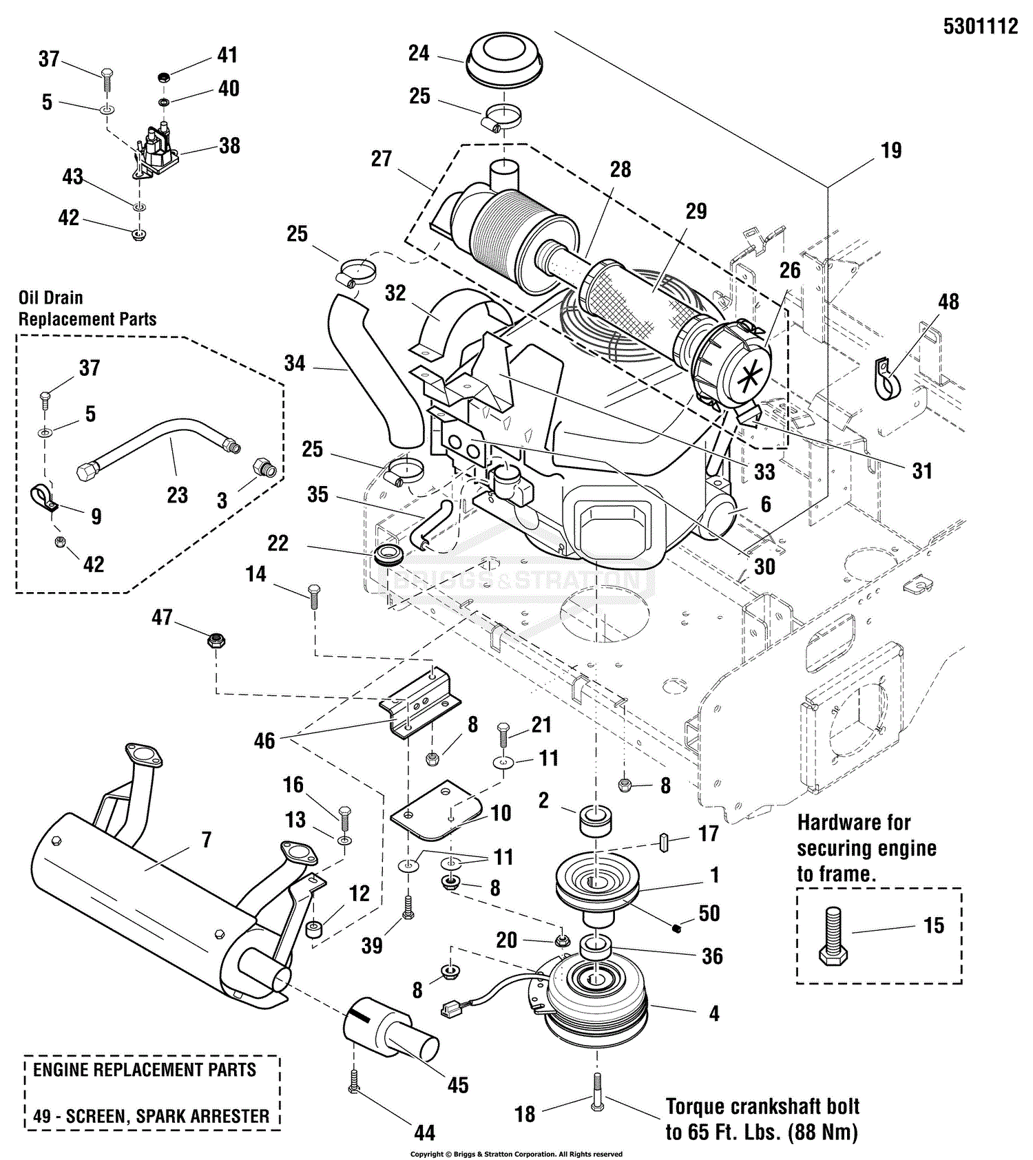 vand detaljeret Skuffelse Snapper Pro 5900695 - S200XKAV2761, 61" 27HP Kawasaki Zero-Turn Rider Parts  Diagram for Engine & PTO Group - 27HP Kawasaki