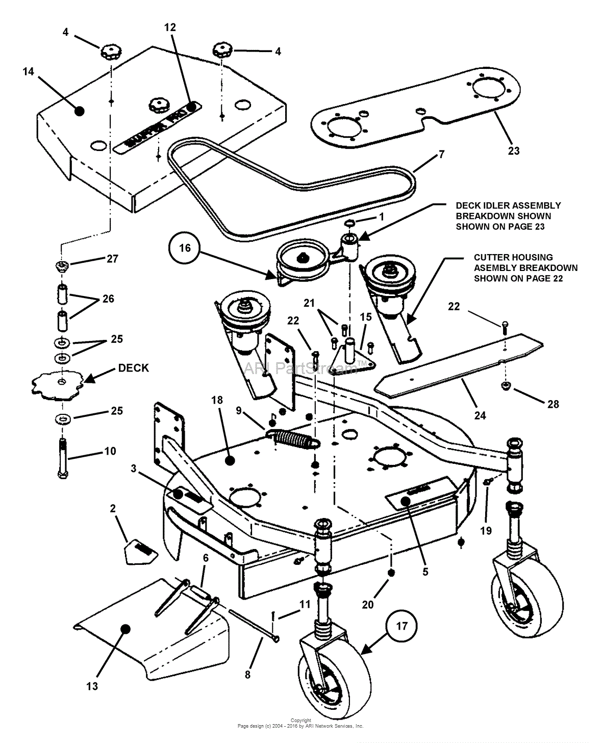 Snapper Pro 7080914 - SPLH160BV, 16HP Series 0 Parts Diagram for 36 ...