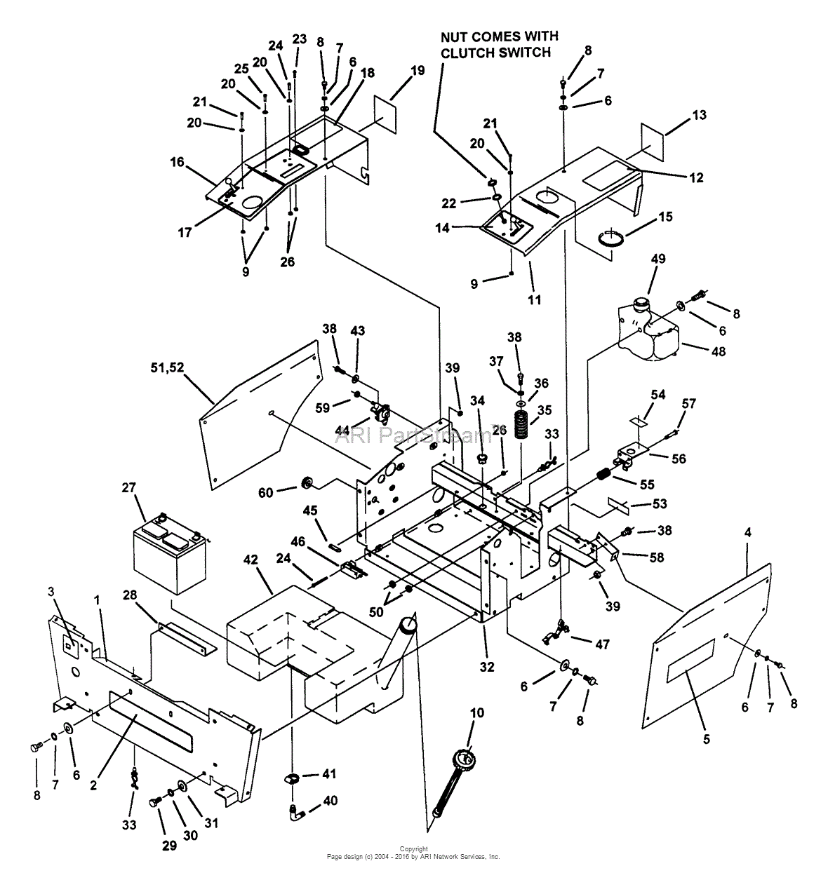 Snapper Z2004K (80709) 20 HP Hydrogear Drive ZTR Series 4 Parts Diagram ...