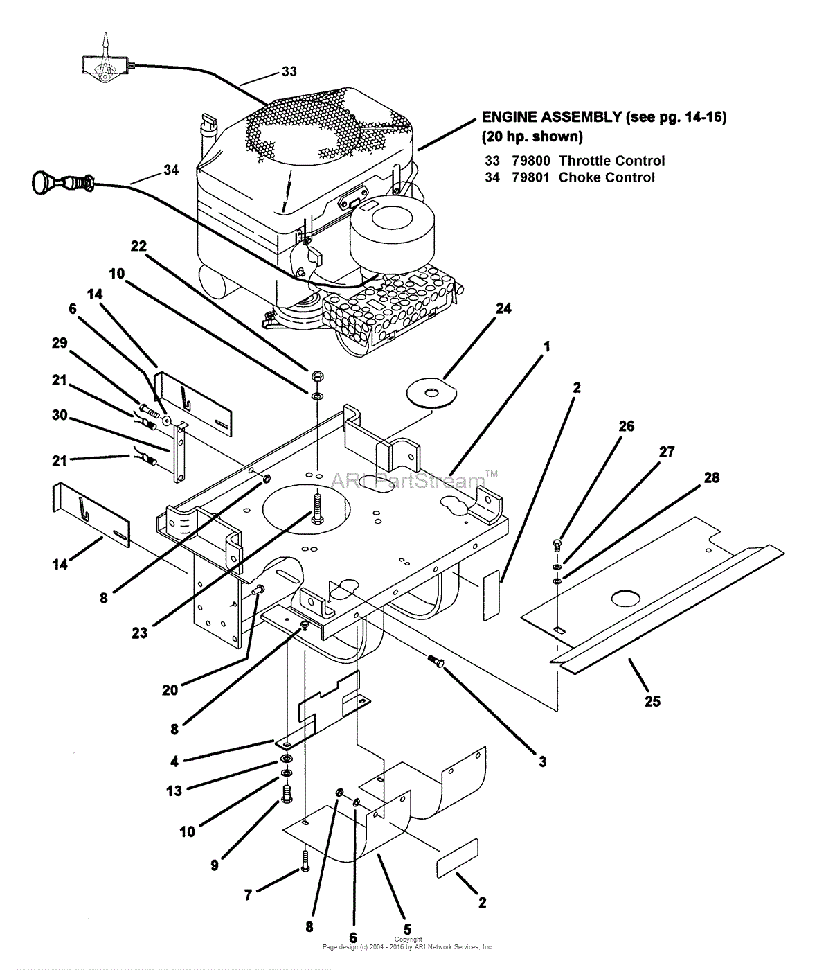 Snapper Z2003K (80464) 20 HP Hydrogear Drive ZTR Series 3 Parts Diagram ...