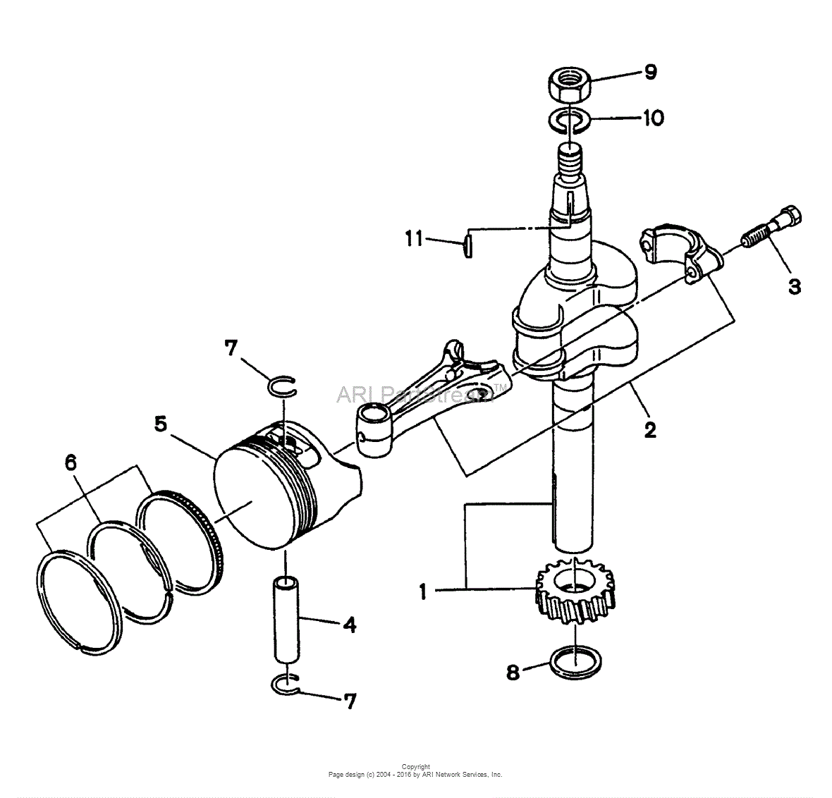 Snapper WO1-180V 6.5 HP 4 Cycle OHV Robin Engine Parts ... crankshaft engine diagram 