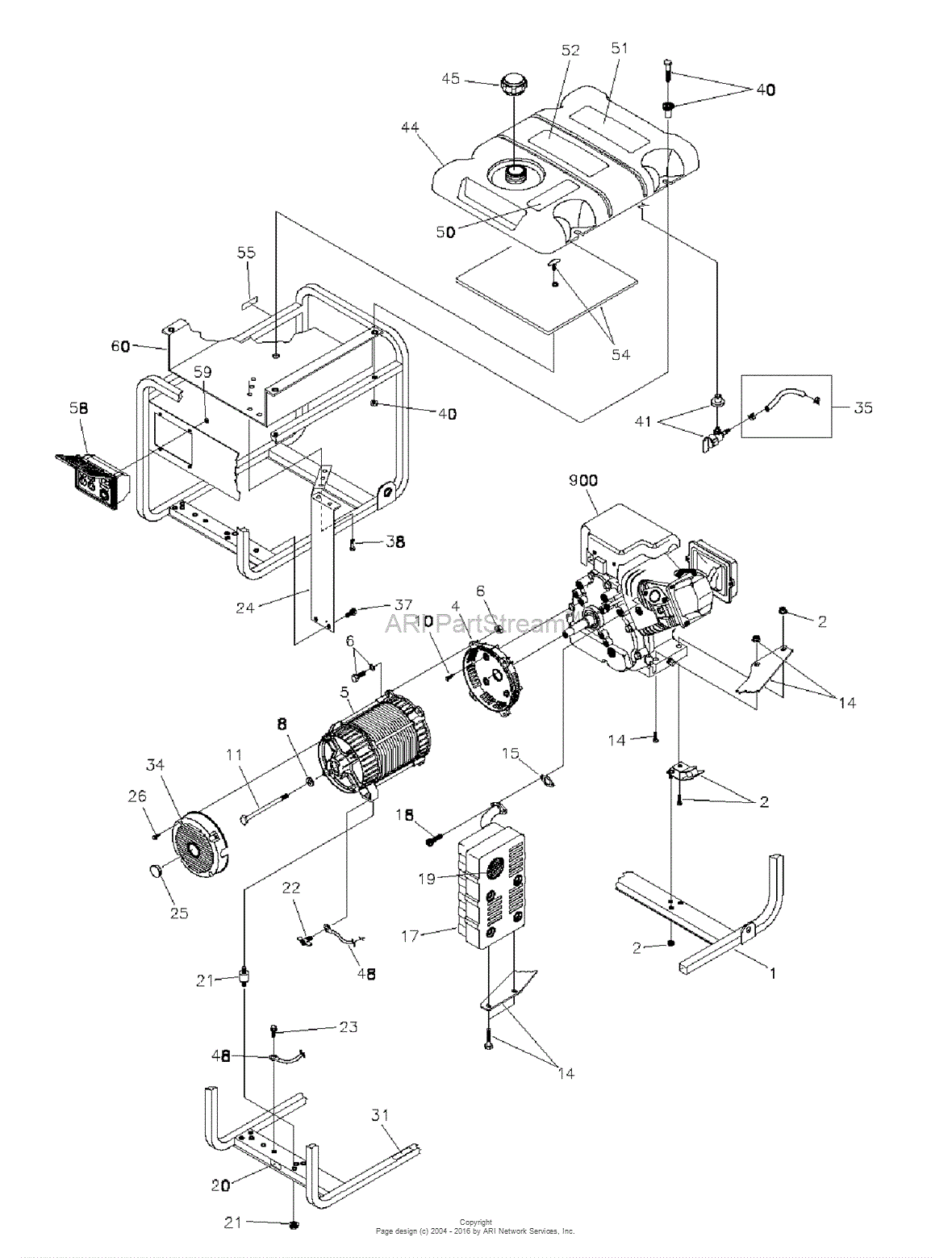 Snapper G56000 5650 Watt 10 HP Generator (030215) Parts Diagram for ...