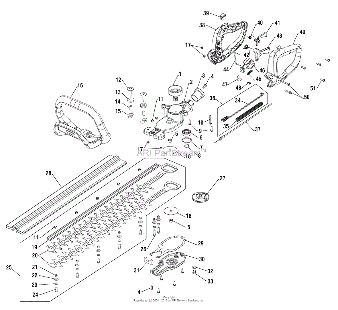 Snapper S2822 (7800960-00) 28cc Hedge Trimmer Parts Diagram for Trimmer ...