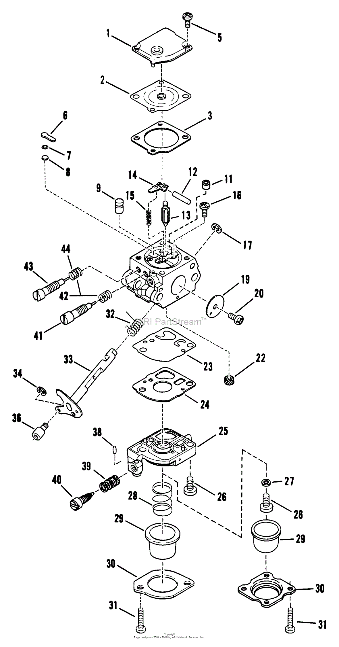 Snapper 215SST 21.2cc Straight Shaft Trimmer Parts Diagram for Carburetor Parts (WALBRO)