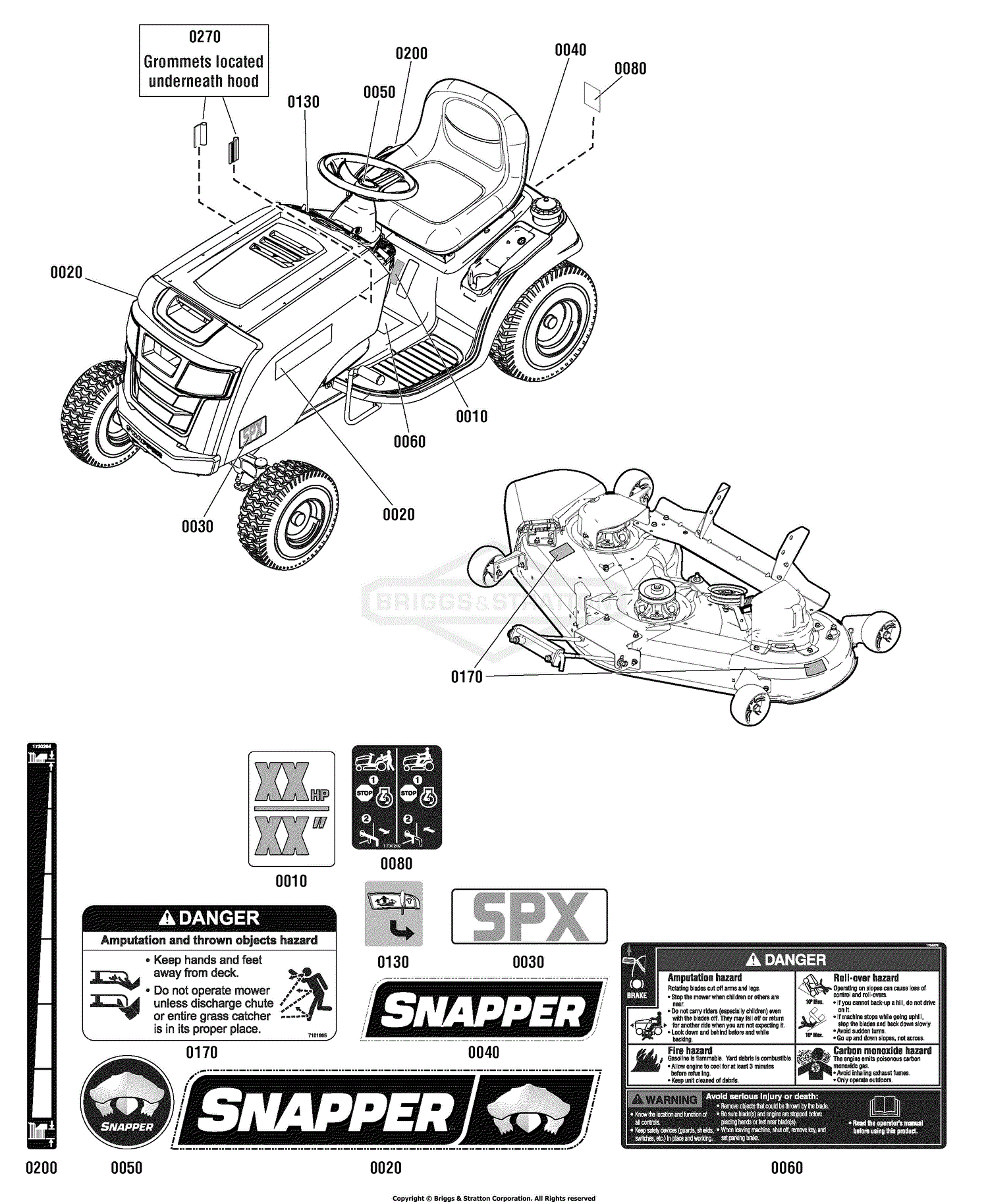 Snapper 2691021-00 - SPX2246, 46" 22 HP SPX Lawn Tractor 150 Series