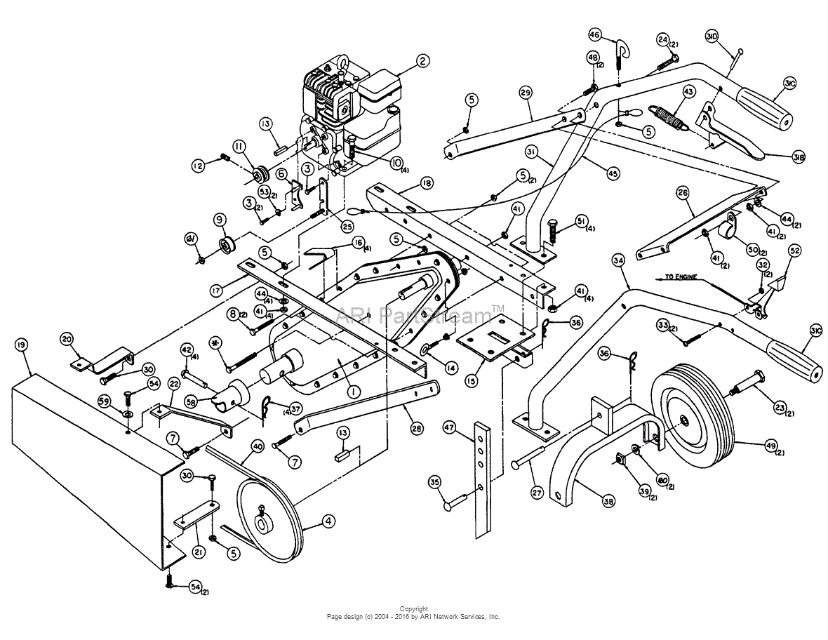 Snapper SMT3.5 (80520) 3.5 HP Front Tine Tiller Parts Diagram for