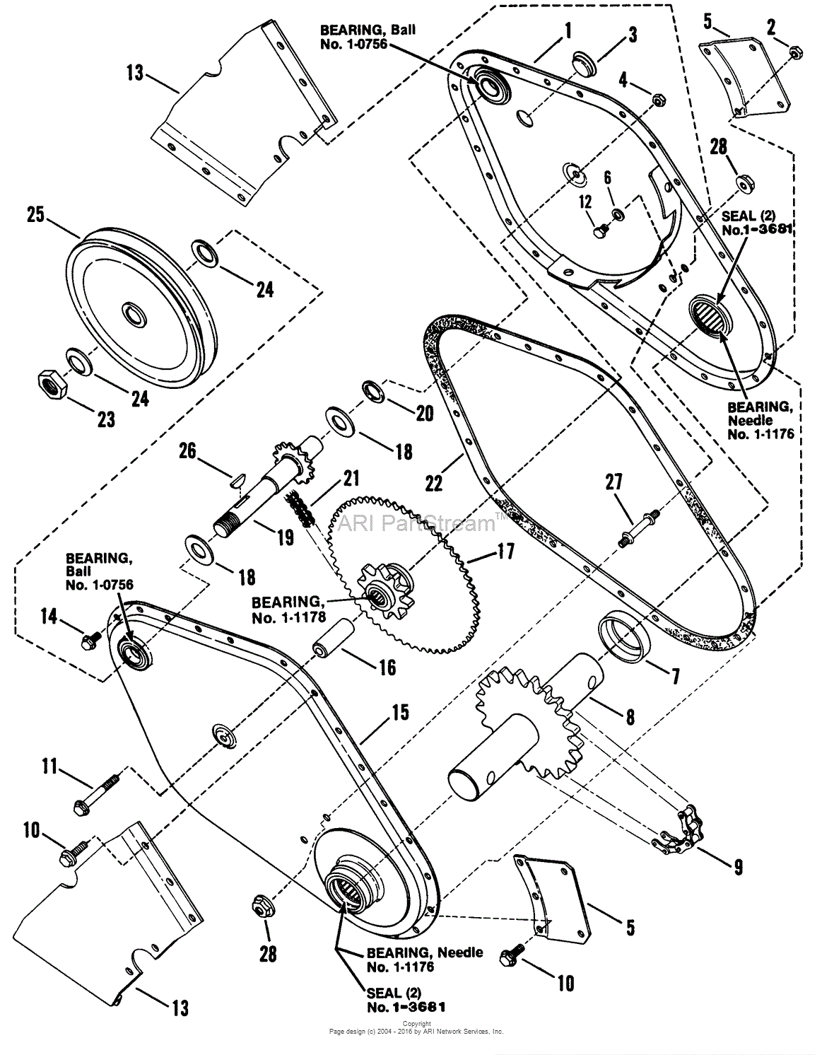 Snapper R8001S 8 HP Large Frame Rear Tine Tiller Series 1 Parts Diagram ...