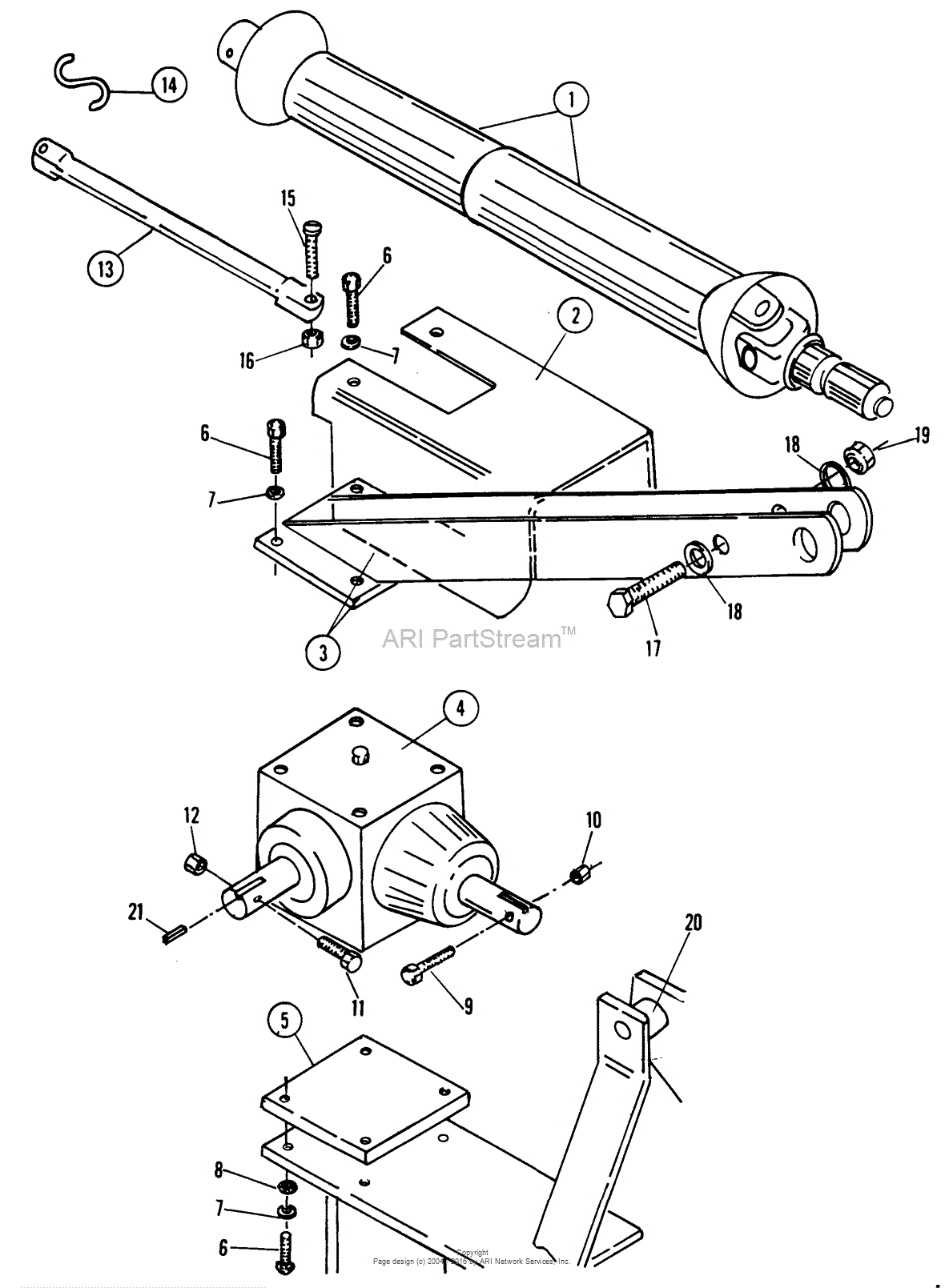 Snapper 80899 48" Rear PTO Tiller Attachment (MF) Parts Diagram for