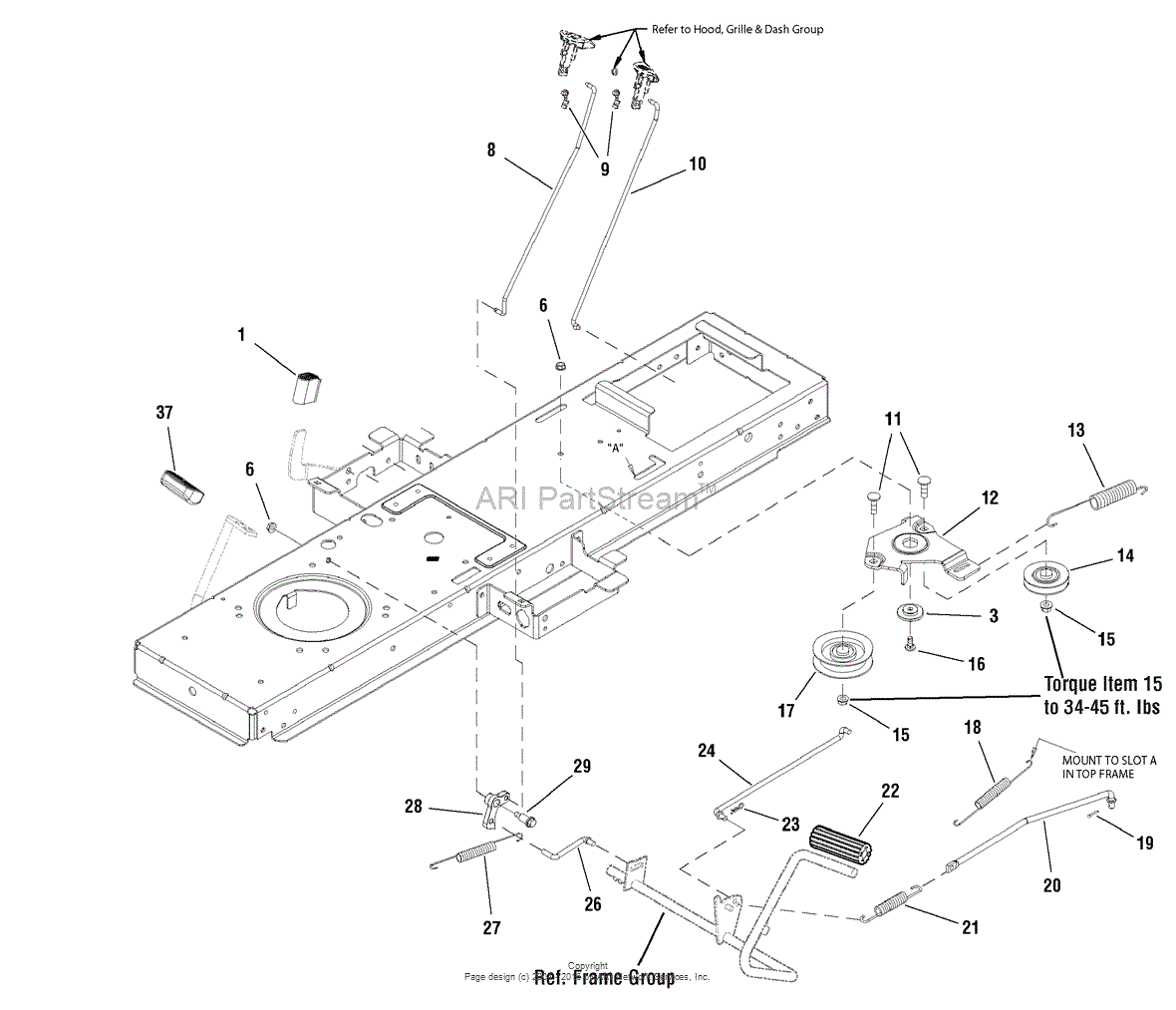 Snapper 2690945 Lt23420 42 23hp Lawn Tractor Lt125 Series Parts Diagram For Controls Group