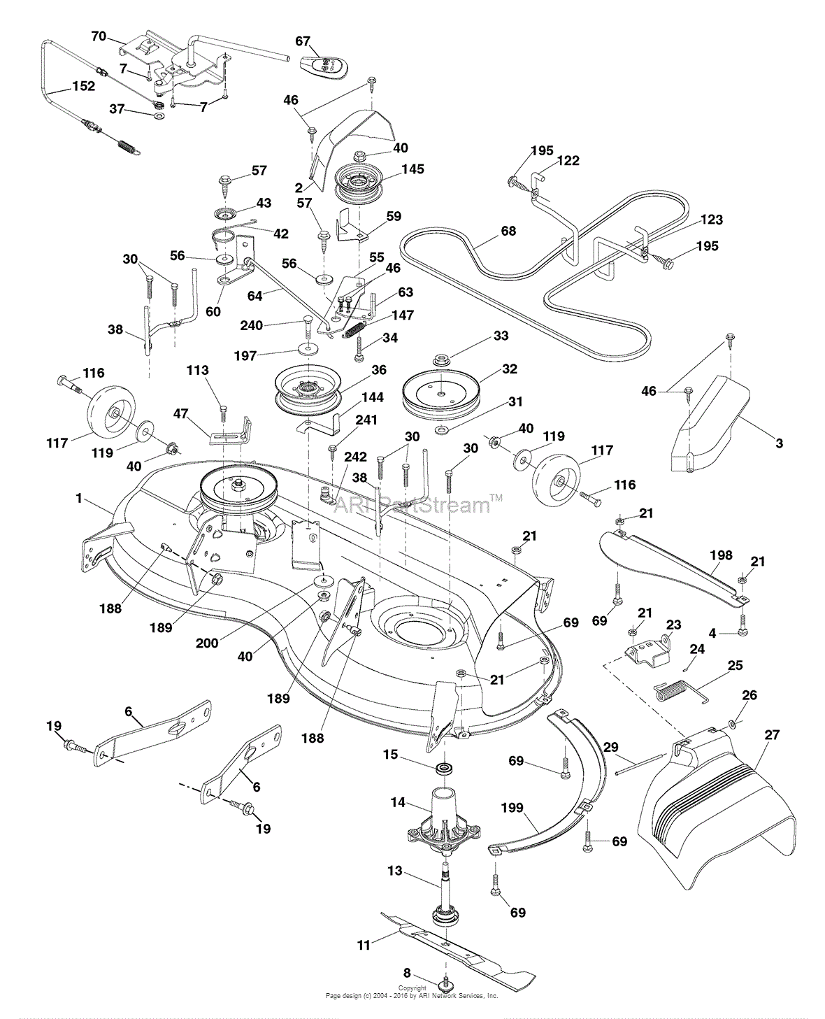 Snapper 2691202-00 - ST2046, 46" 20 Gross HP Tractor Parts Diagram for