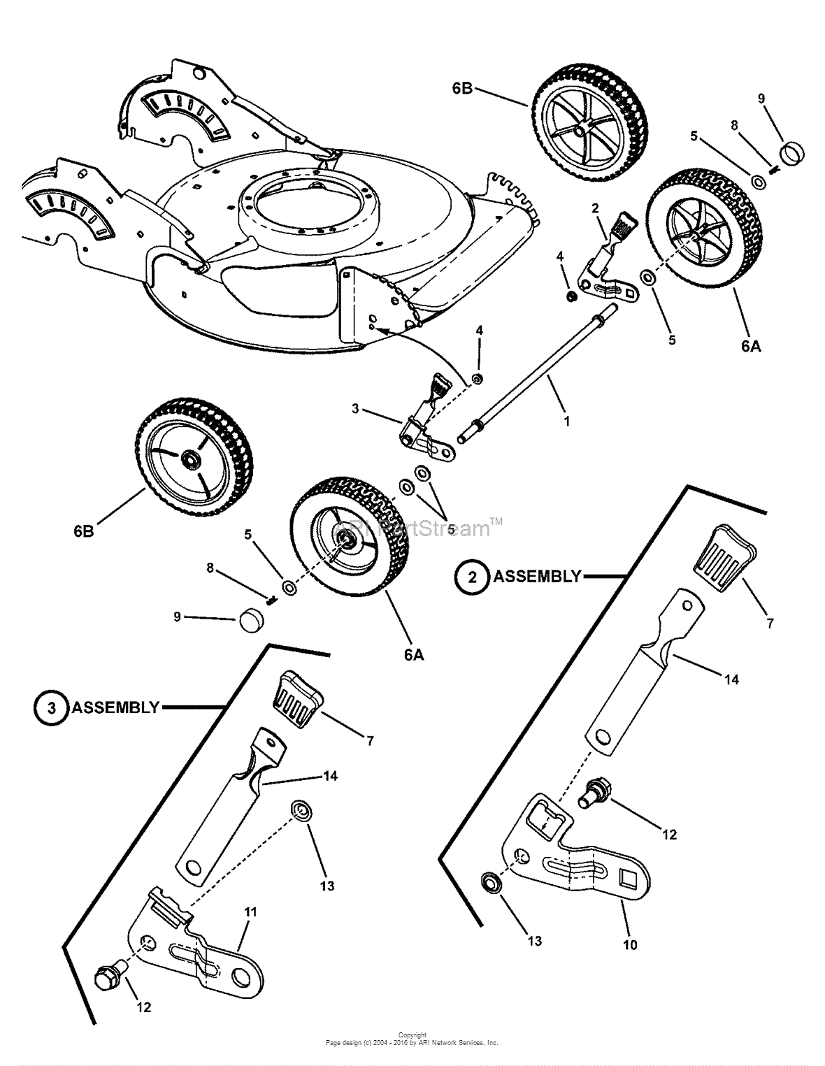 Snapper Spv21 7800005 21 65 Hp Steel Deck Easy Line Walk Mower Parts Diagram For Front Wheels