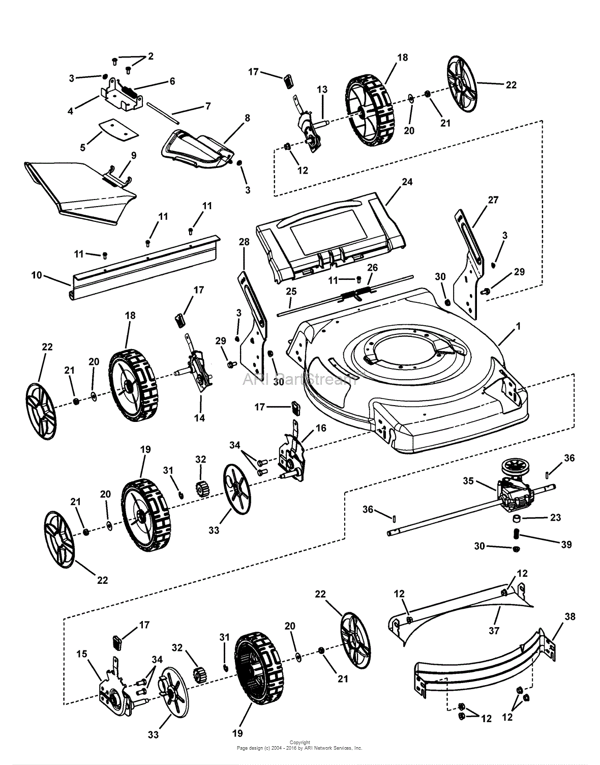 Snapper SP22675 (7800605) 22" 6.75GT 3N1 Single Speed Mower Parts