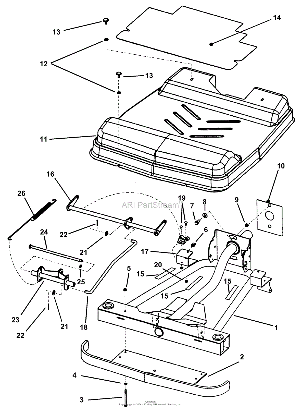 Snapper Hzs18482bve 48 18 Hp Ztr Yard Cruiser Series 2 Parts Diagram For Front Frame And Cover 6099