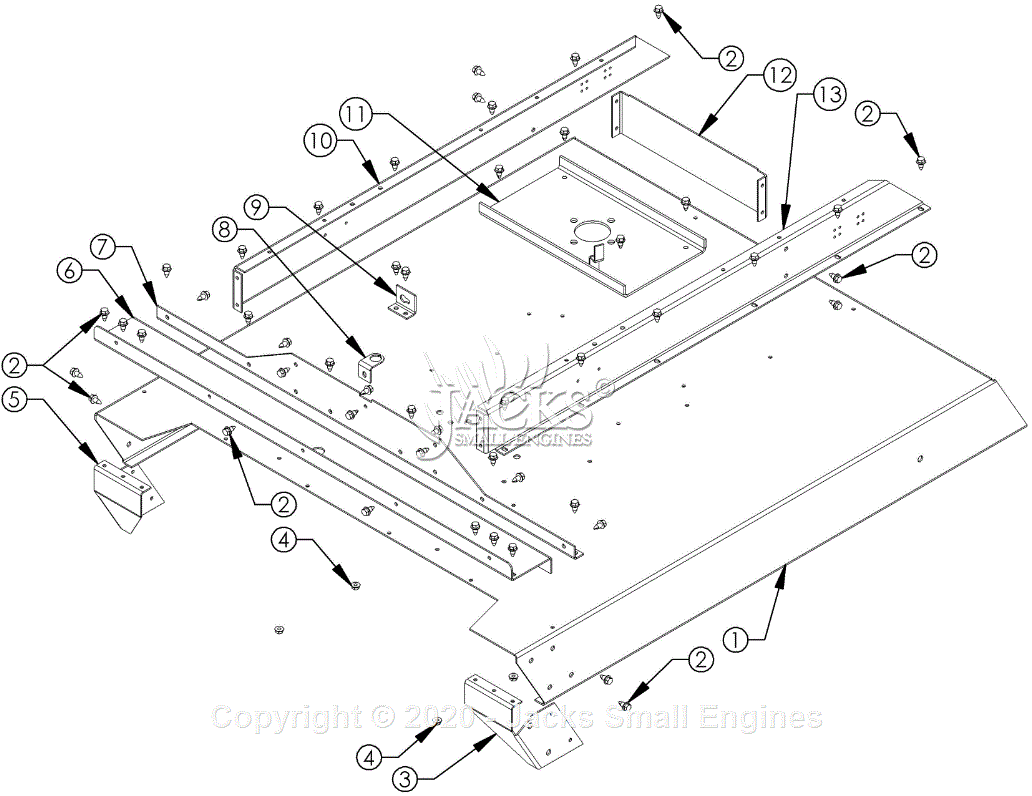 Swisher QBRC11544 Serial #L118-236001 Parts Diagram for Deck Assembly