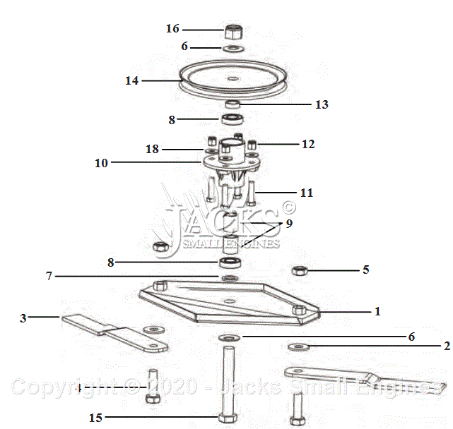 Swisher RTB12544 Serial #L506-006001 Parts Diagram for Blade Driver ...