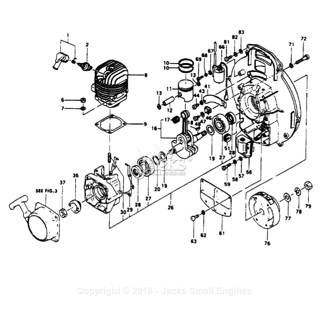 Tanaka TBL-500 Parts Diagram for Assembly 1 - Engine Cylinder, Piston ...