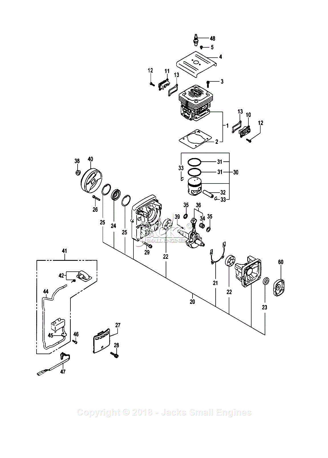 Tanaka Tbl-7800r Parts Diagram For Assembly 1 - Cylinder, Piston 