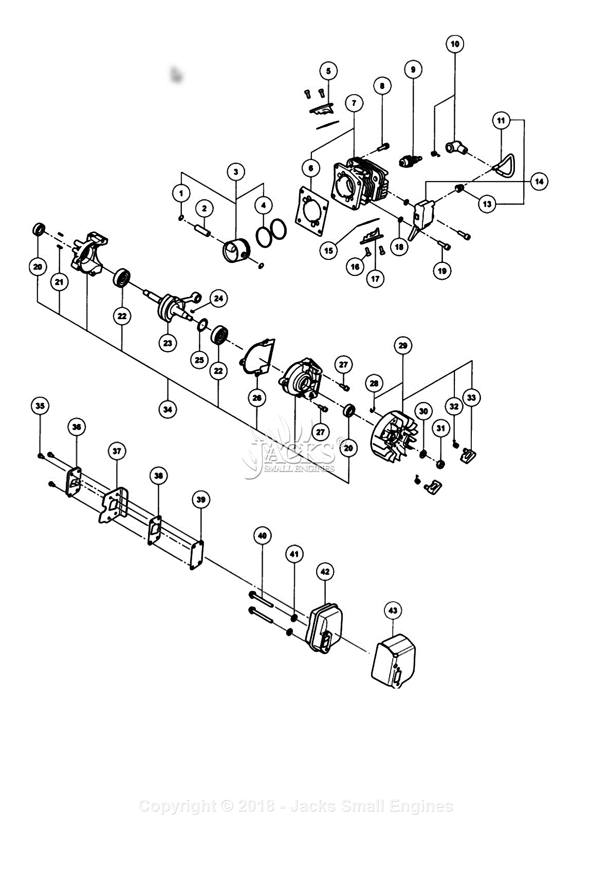 Tanaka TCS-3351PFS Parts Diagram for Assembly 1 - Engine / Cylinder ...