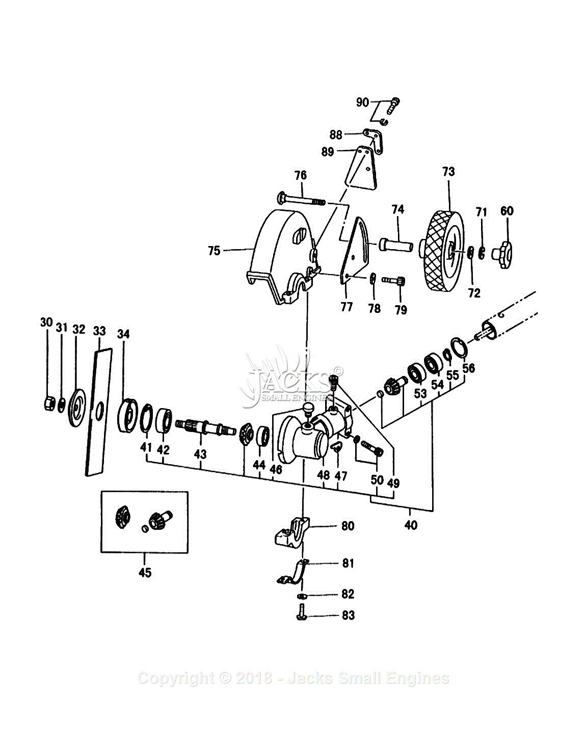 Tanaka TPE-2501 Parts Diagram for Assembly 9 - Gear Case, Wheel, Blade ...