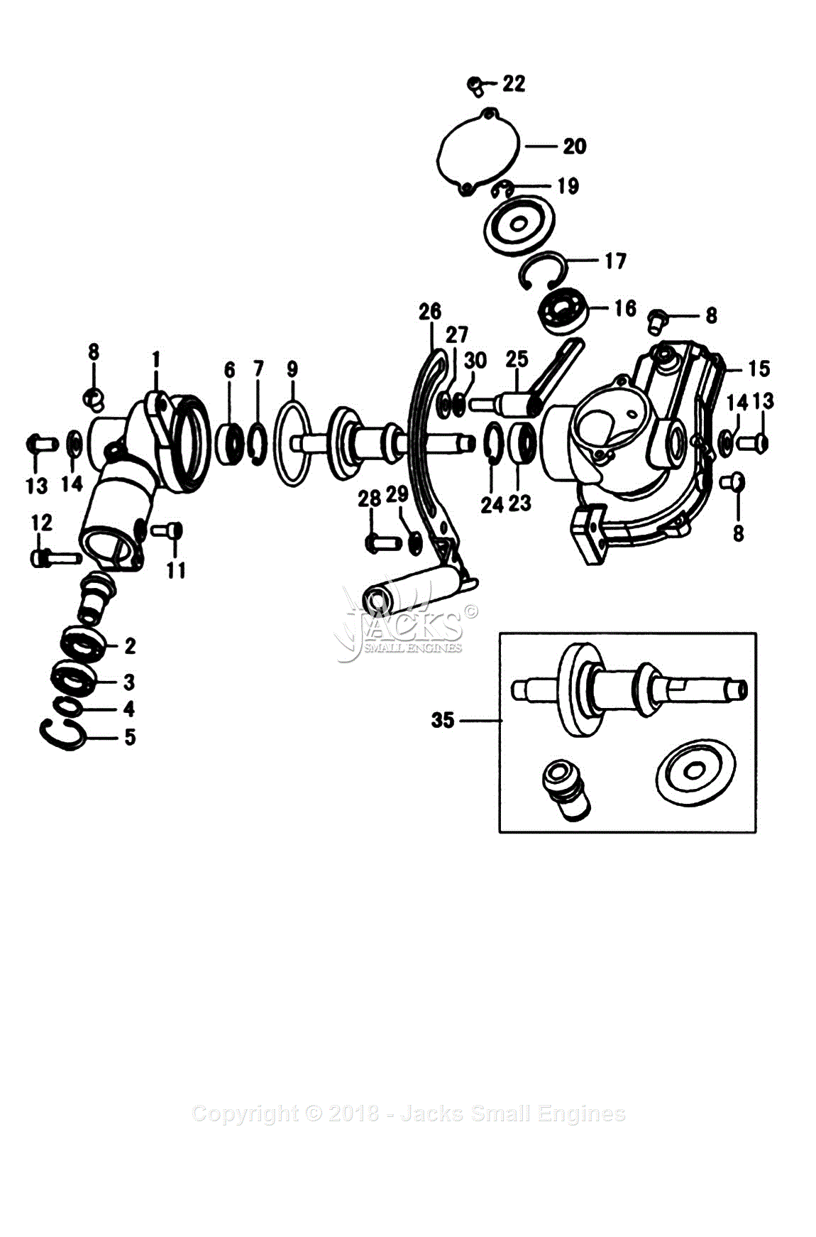 Tanaka TPH-270PN Parts Diagram for Assembly 7 - Gear Case