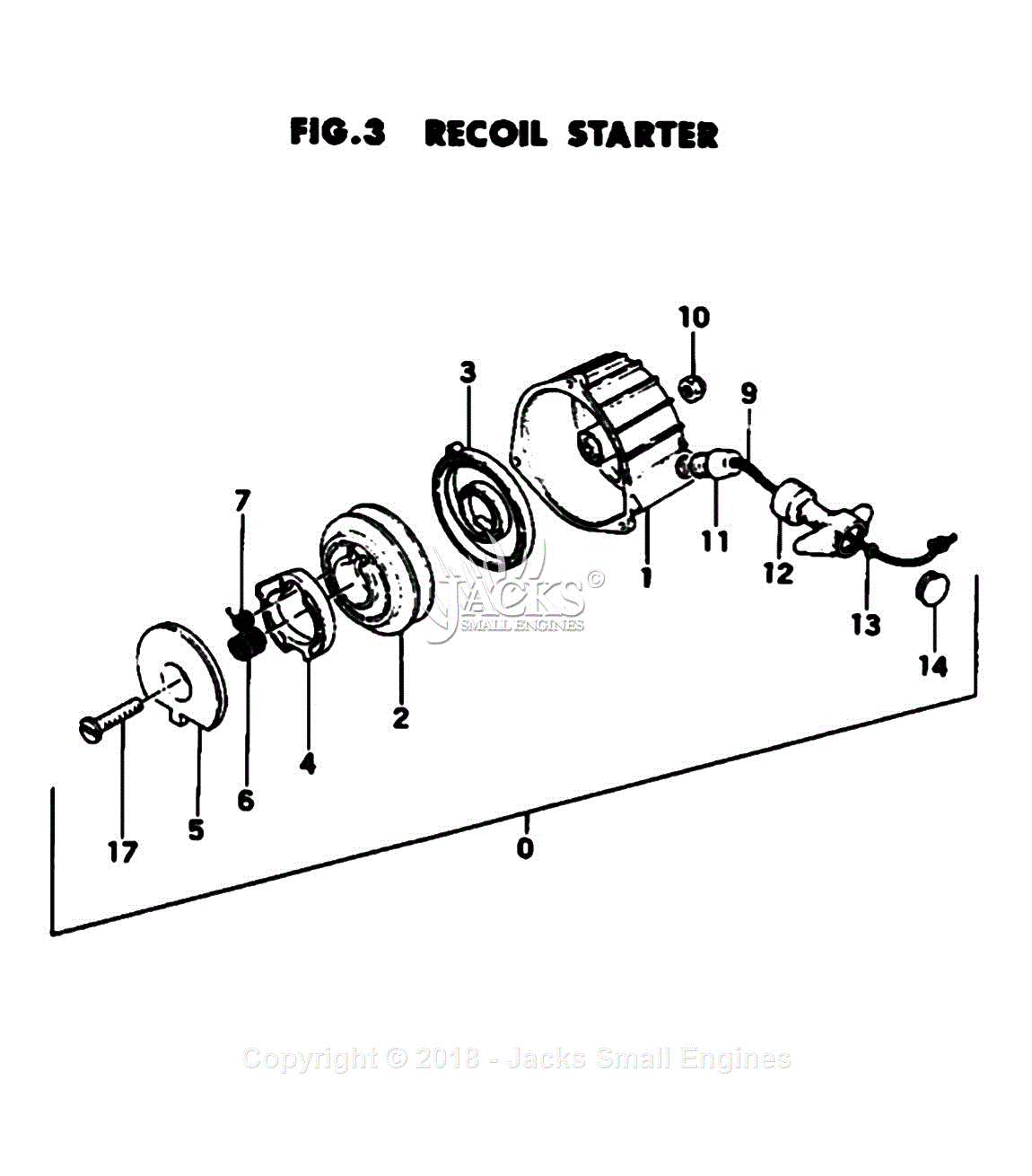 Tanaka TIA-305 Parts Diagram for Assembly 3 - Recoil Starter