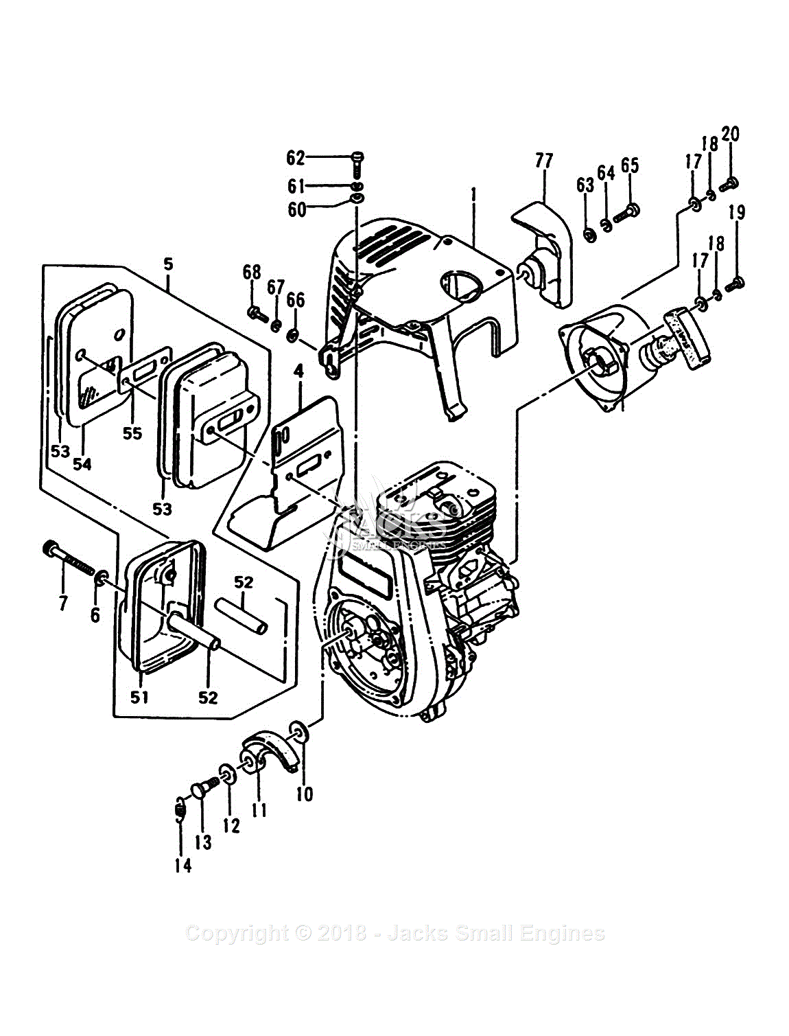 Tanaka TIA-340 Parts Diagram for Assembly 4 - Muffler, Clutch