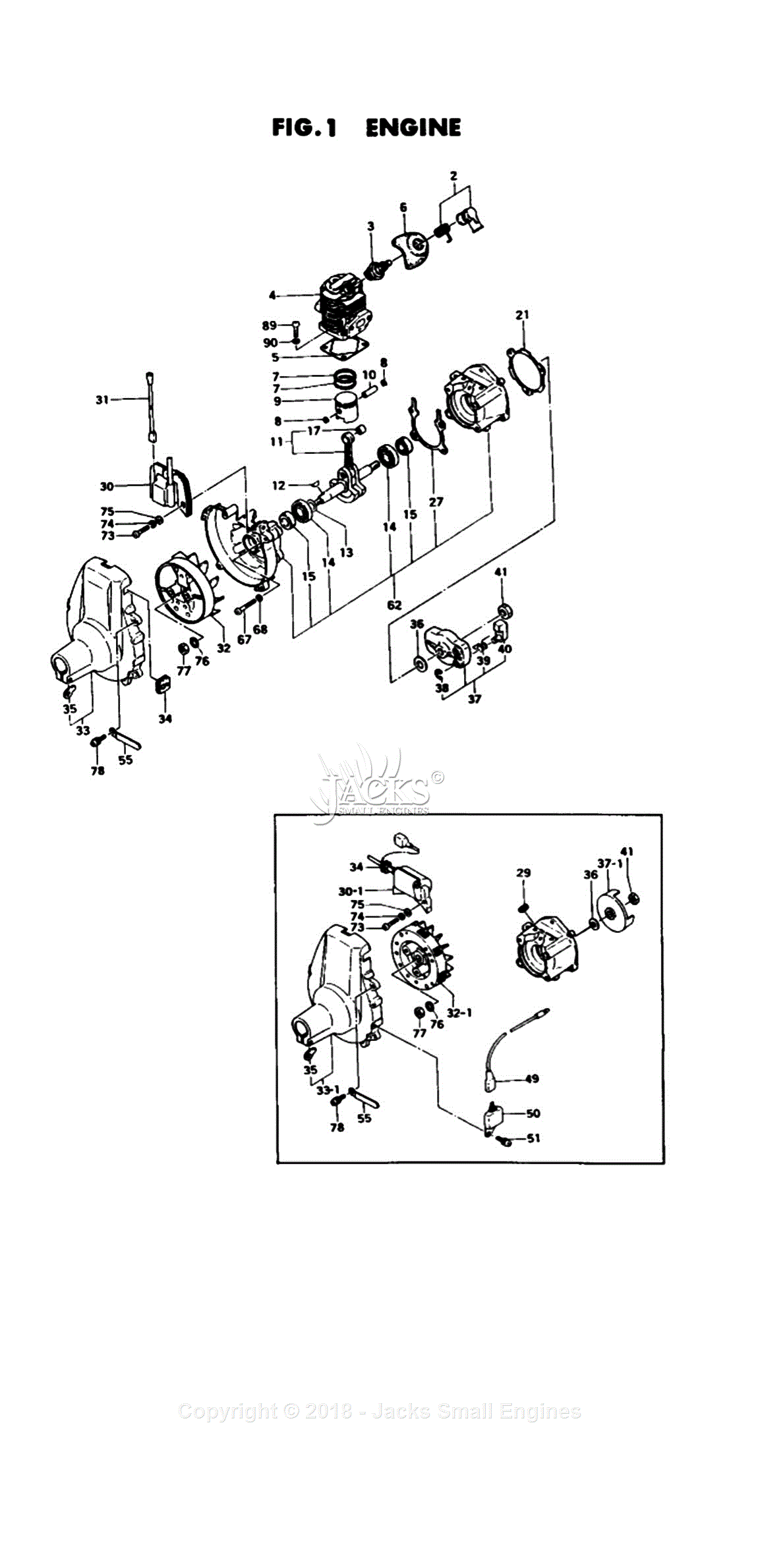 Tanaka TBC-210 Parts Diagram for Assembly 1 - Engine