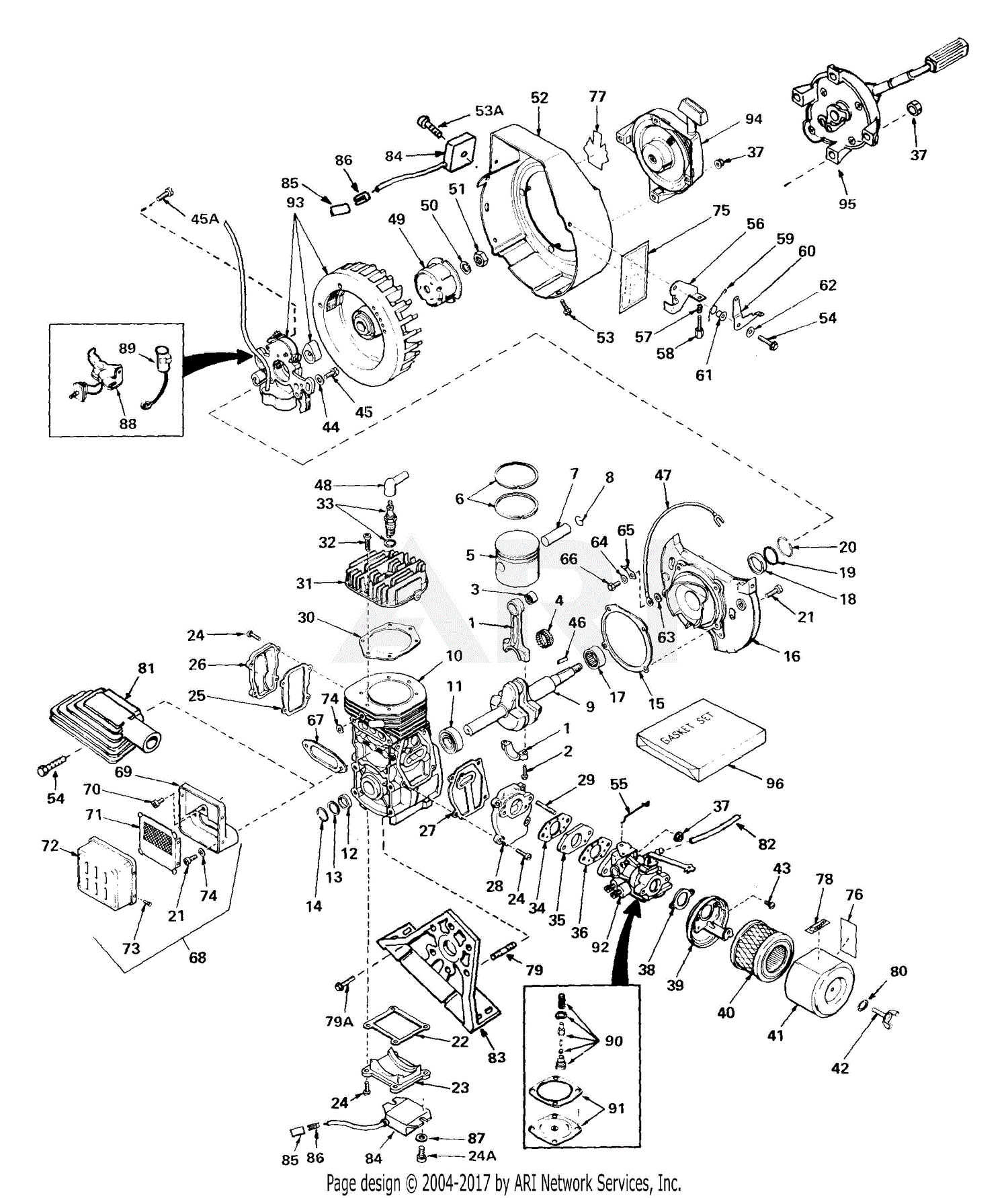 Tecumseh 1500-1559 1559-1500 Parts Diagram for Engine Parts List