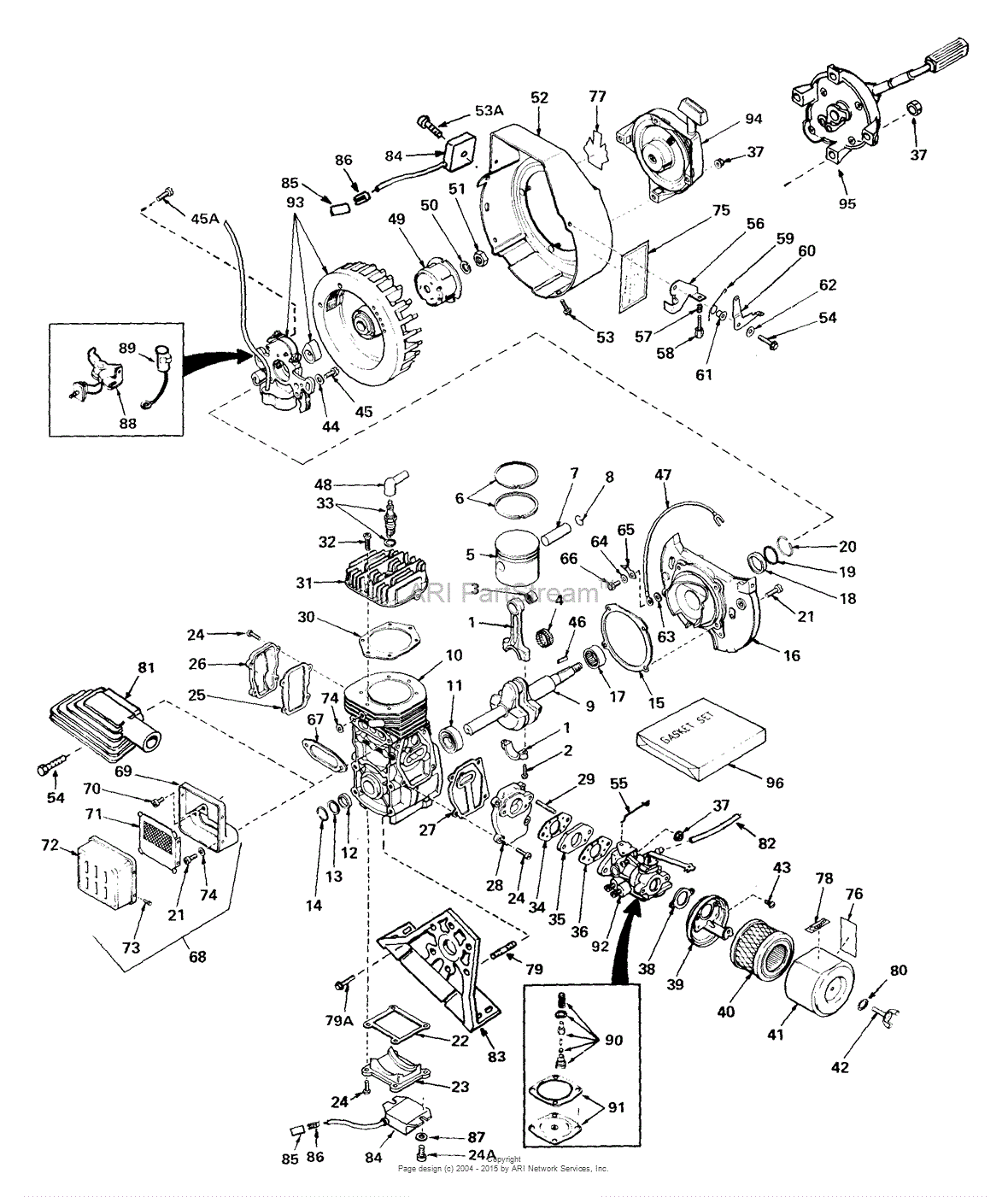 Tecumseh 1500-1562A Parts Diagram for Engine Parts List