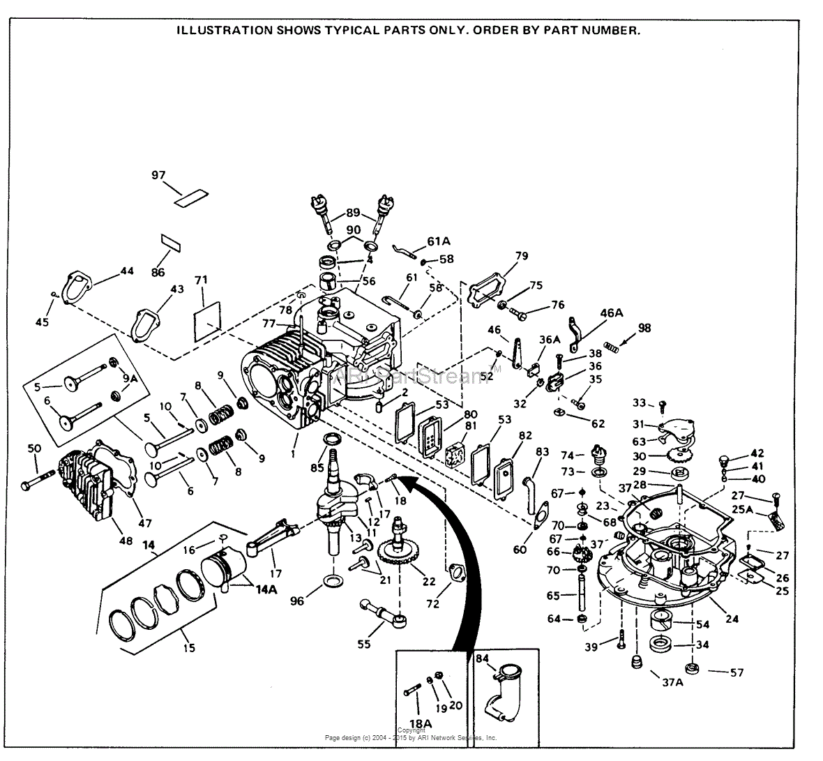 Tecumseh SBV-SBV-142A Parts Diagram for Engine Parts List