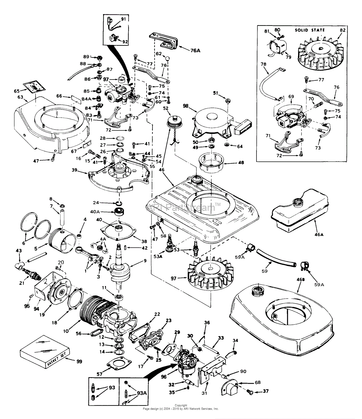 Tecumseh AV520-642-01 Parts Diagram for Engine Parts List