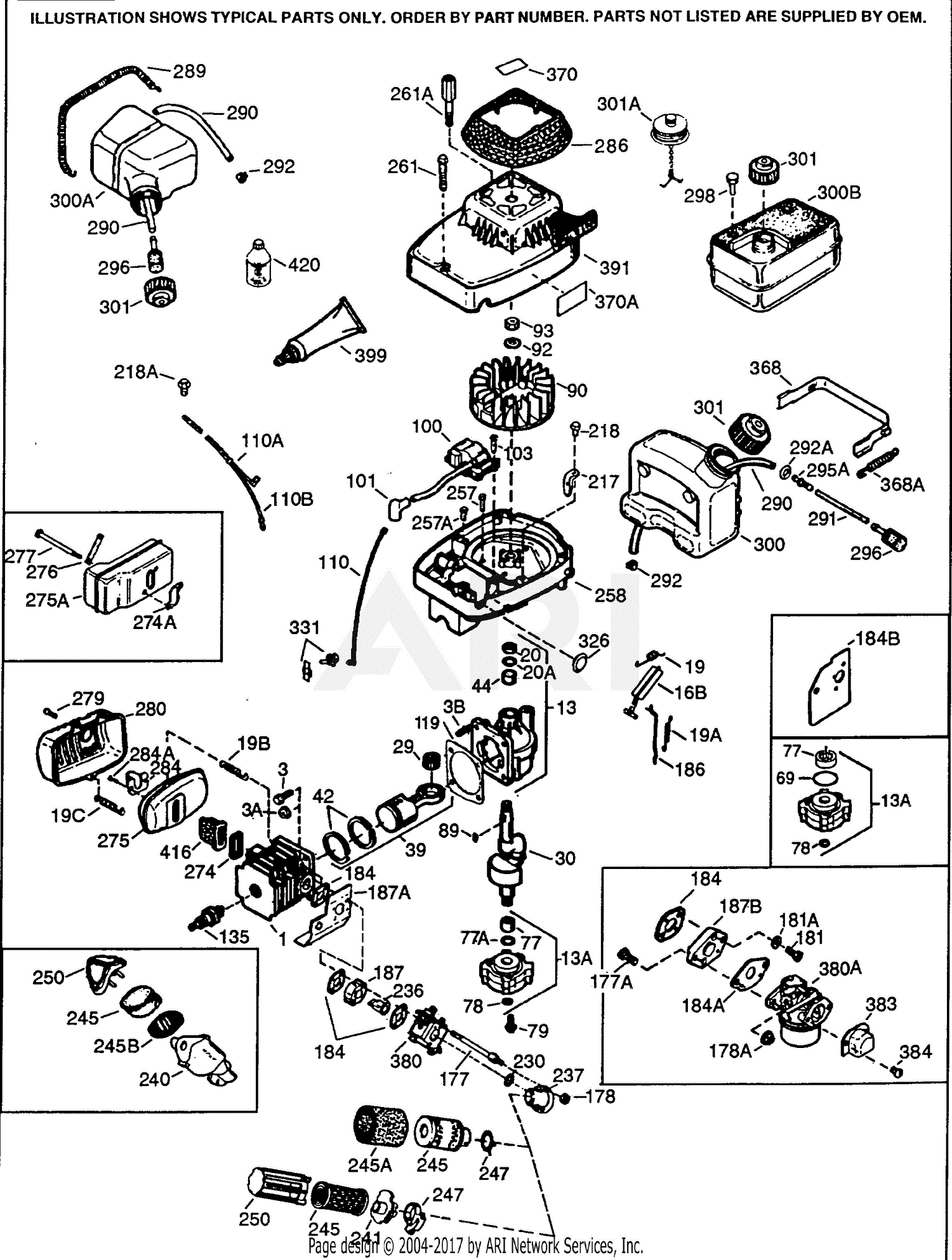 Tecumseh TC200-2001G 2001G-TC200 Parts Diagram for Engine Parts List