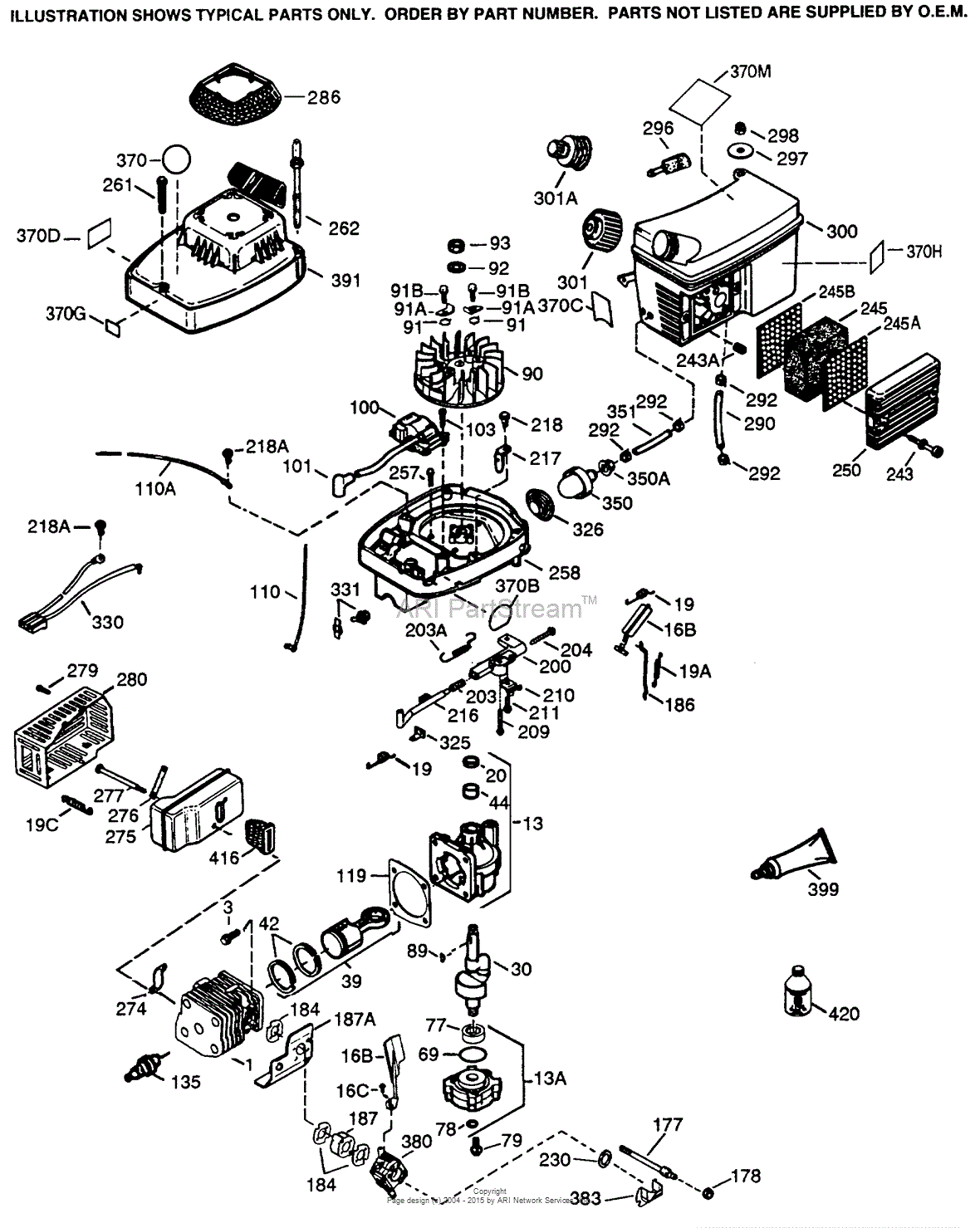 Tecumseh TC200-2103E Parts Diagram for Engine Parts List #1