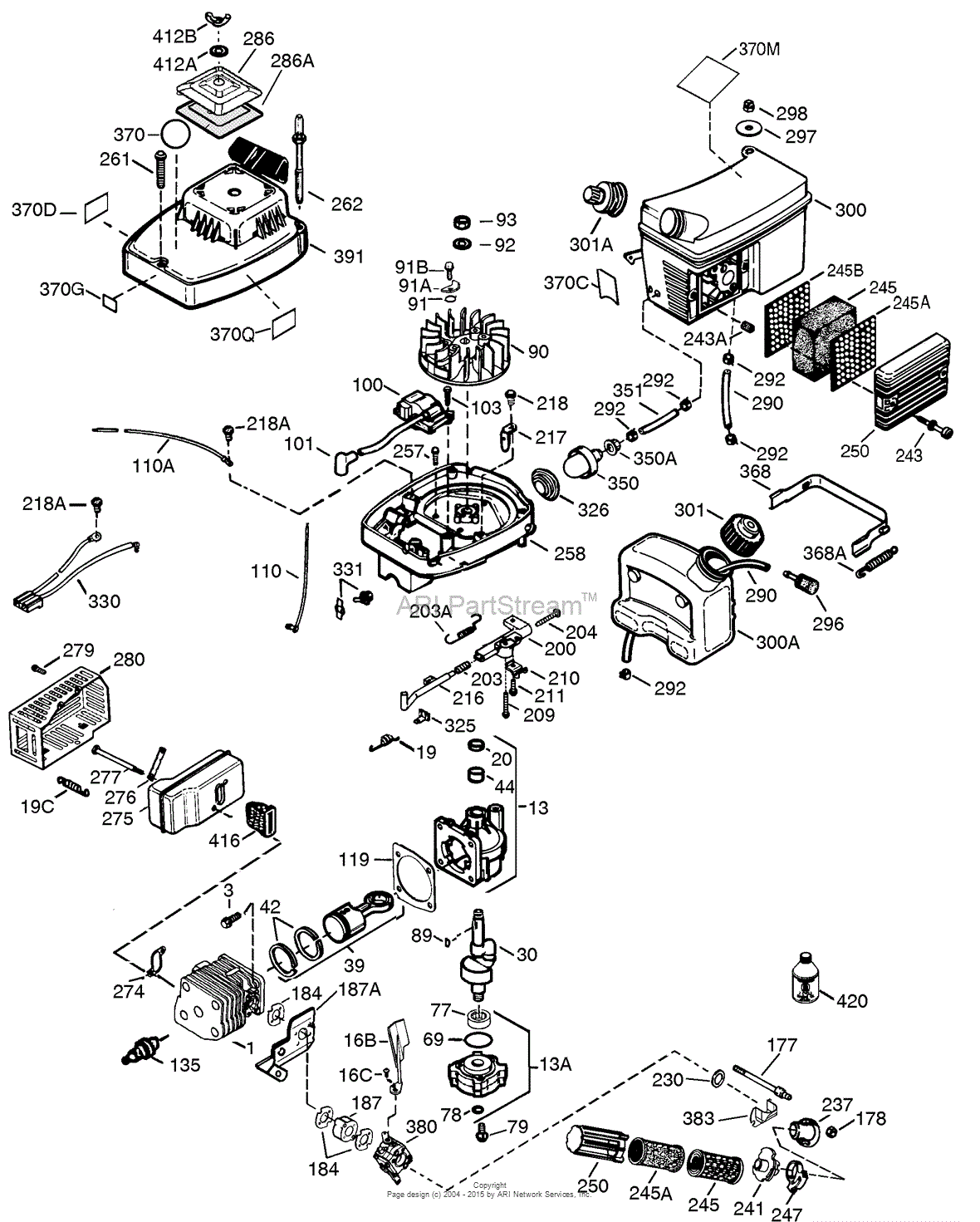 Tecumseh TC300-3194J Parts Diagram for Engine Parts List #1