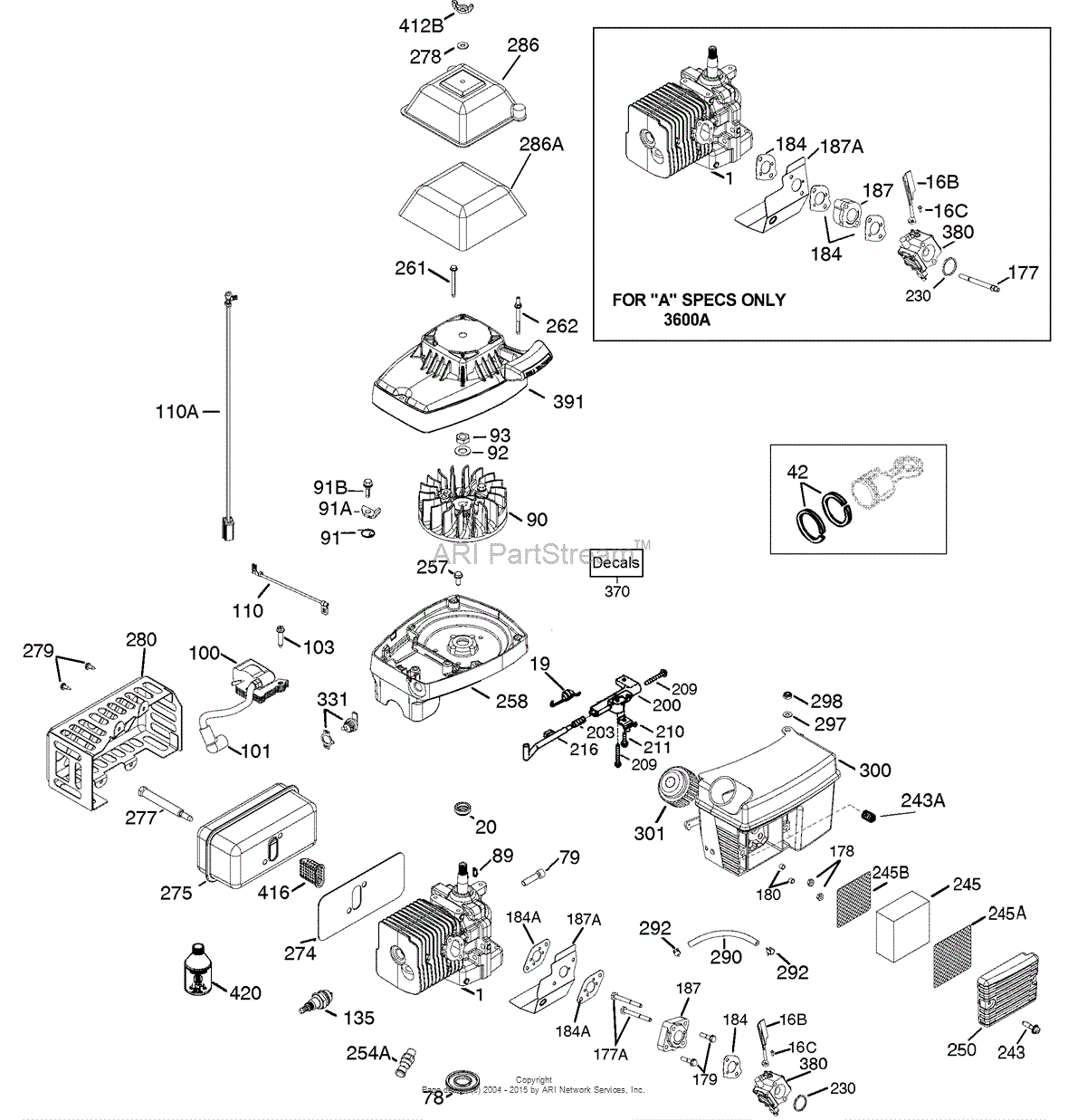 Tecumseh TM049XA-3602B Parts Diagram for Engine Parts List