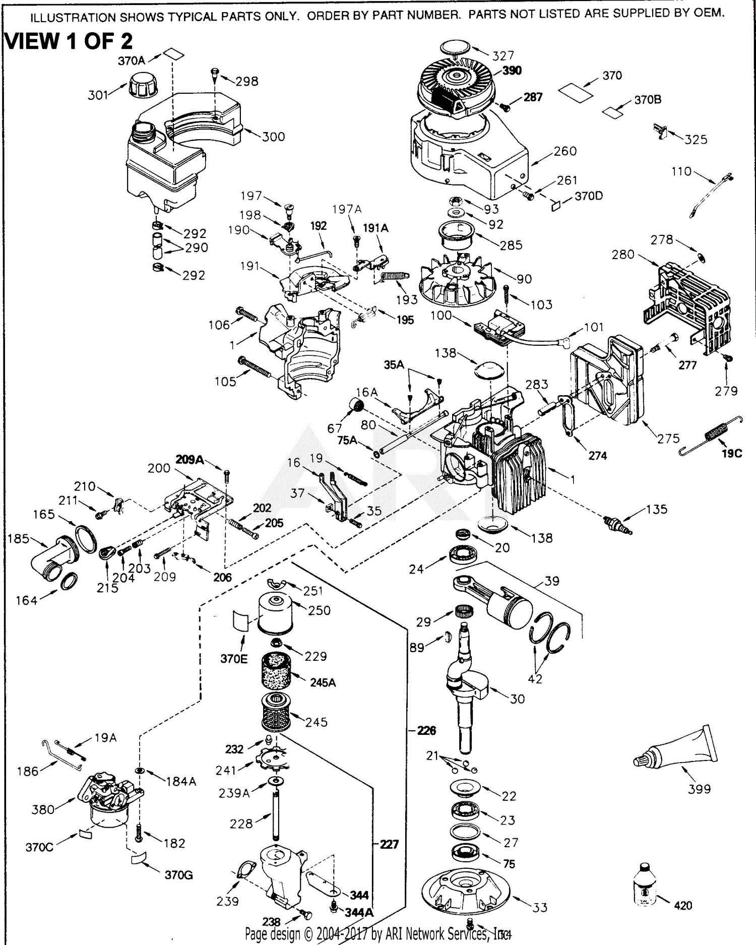 Tecumseh TVS840-8019C 8019C-TVS840 Parts Diagram for Engine Parts List #1